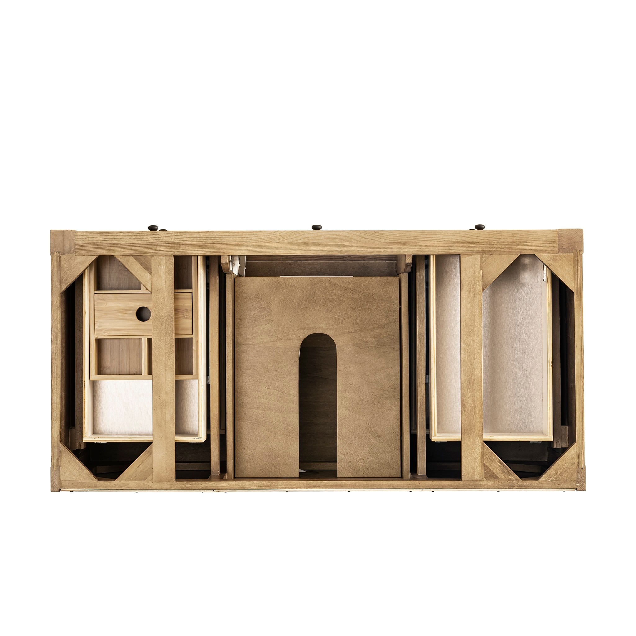 Light Natural Oak 48" Single Vanity Base with Matte Black Knobs