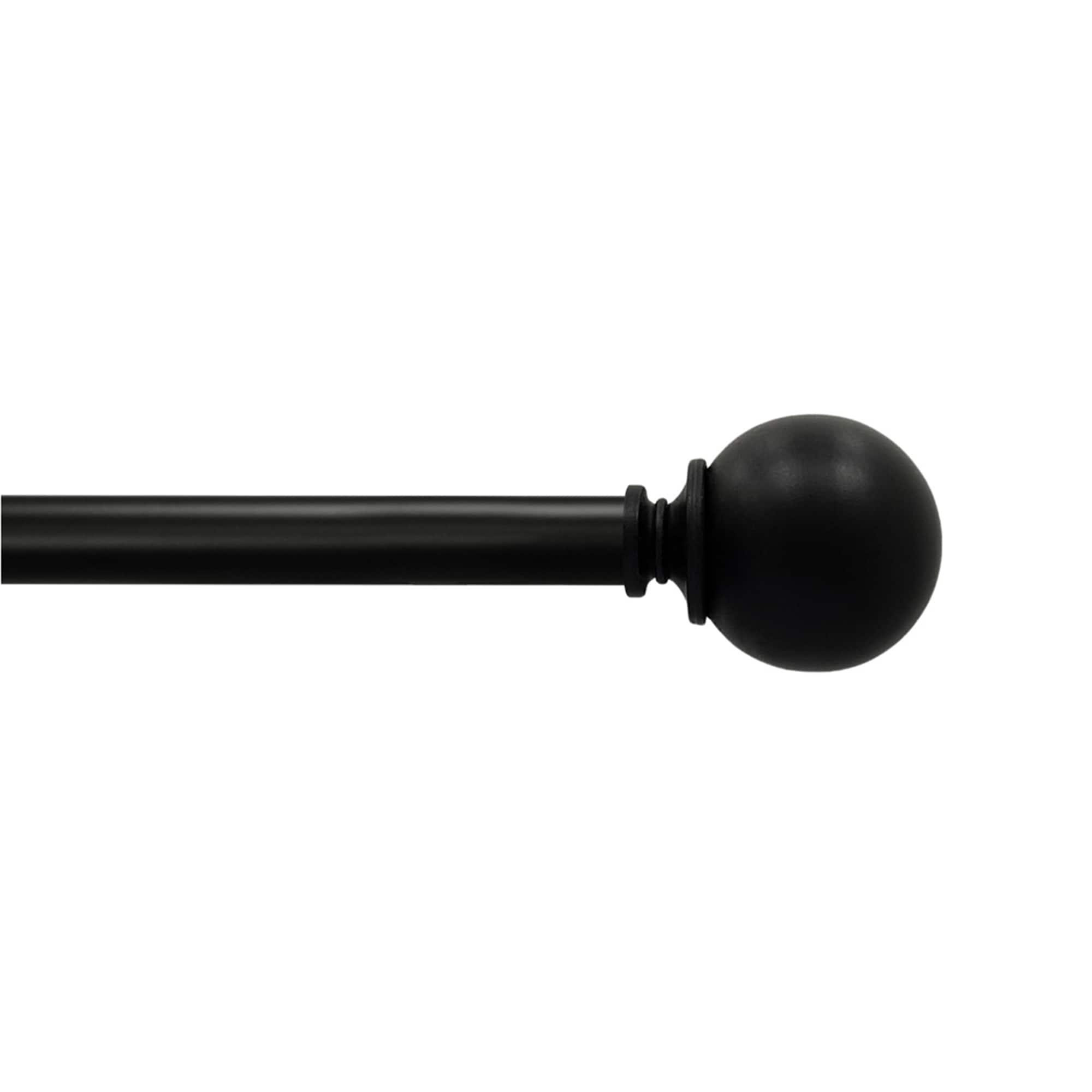 Matte Black Adjustable Curtain Rod with Sphere Finials