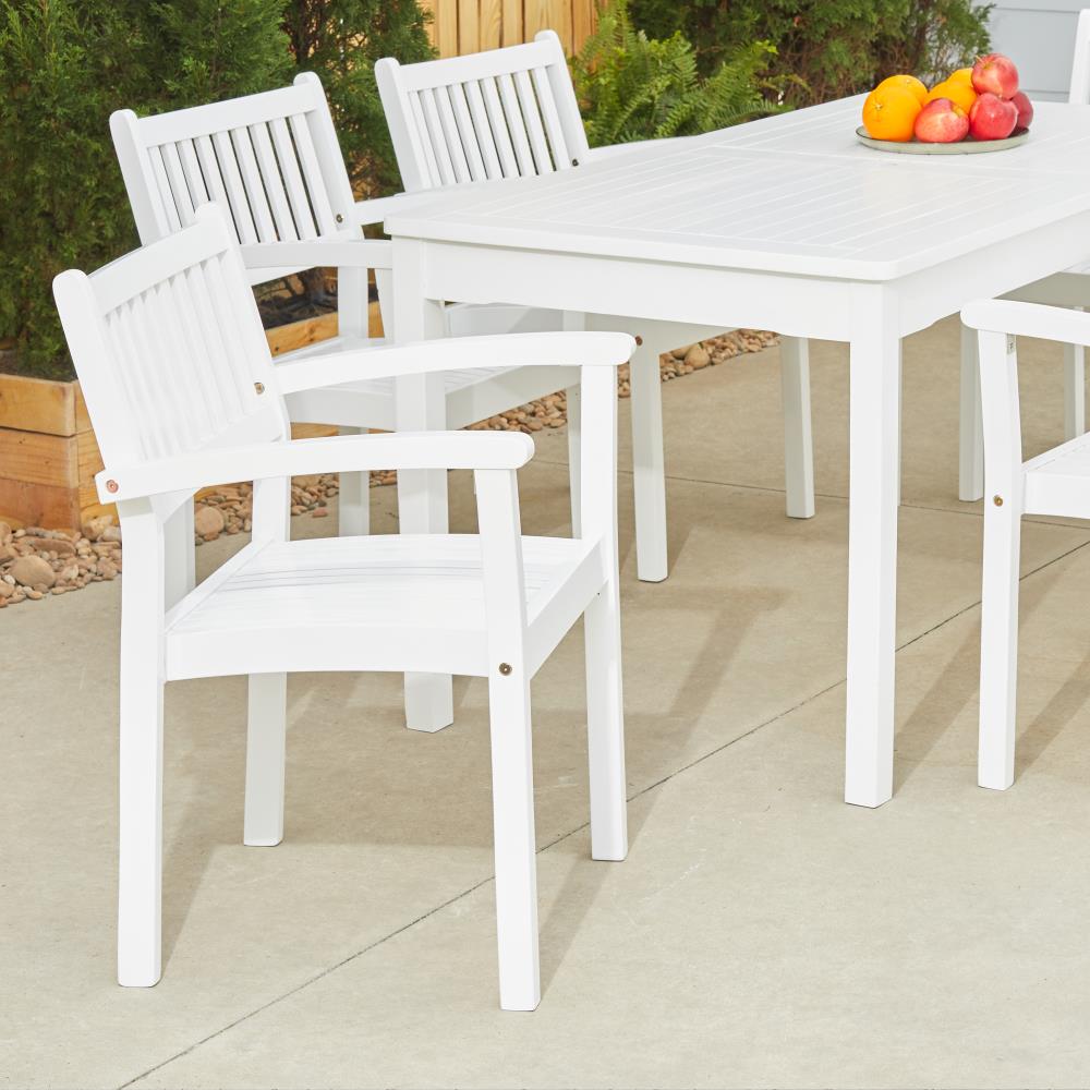 VIFAH VIFAH Bradley 7-Piece White Patio Dining Set in the Patio Dining Sets  department at 