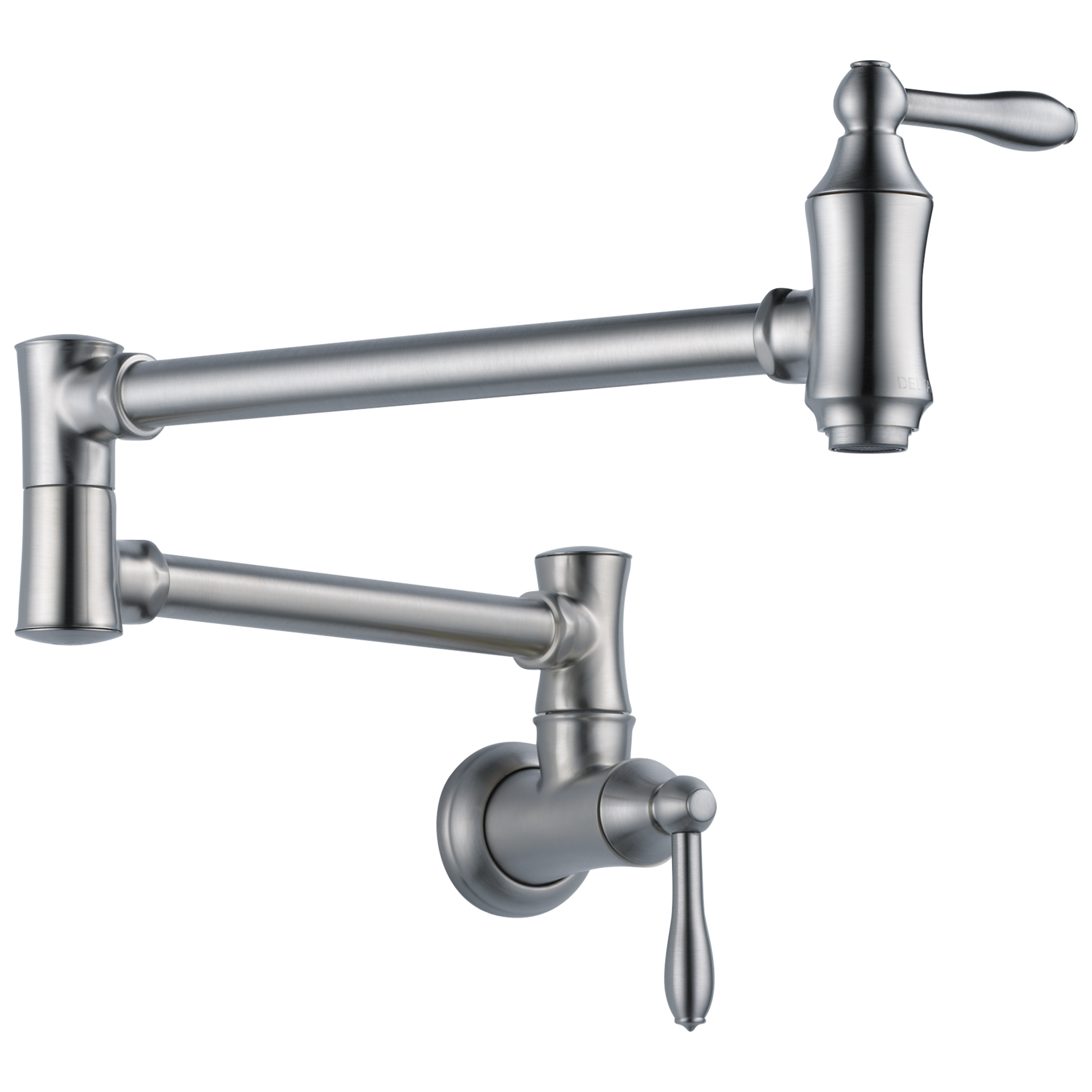 Delta 1177LF-AR Arctic Stainless Double Handle Wall-mount Pot Filler Kitchen Faucet
