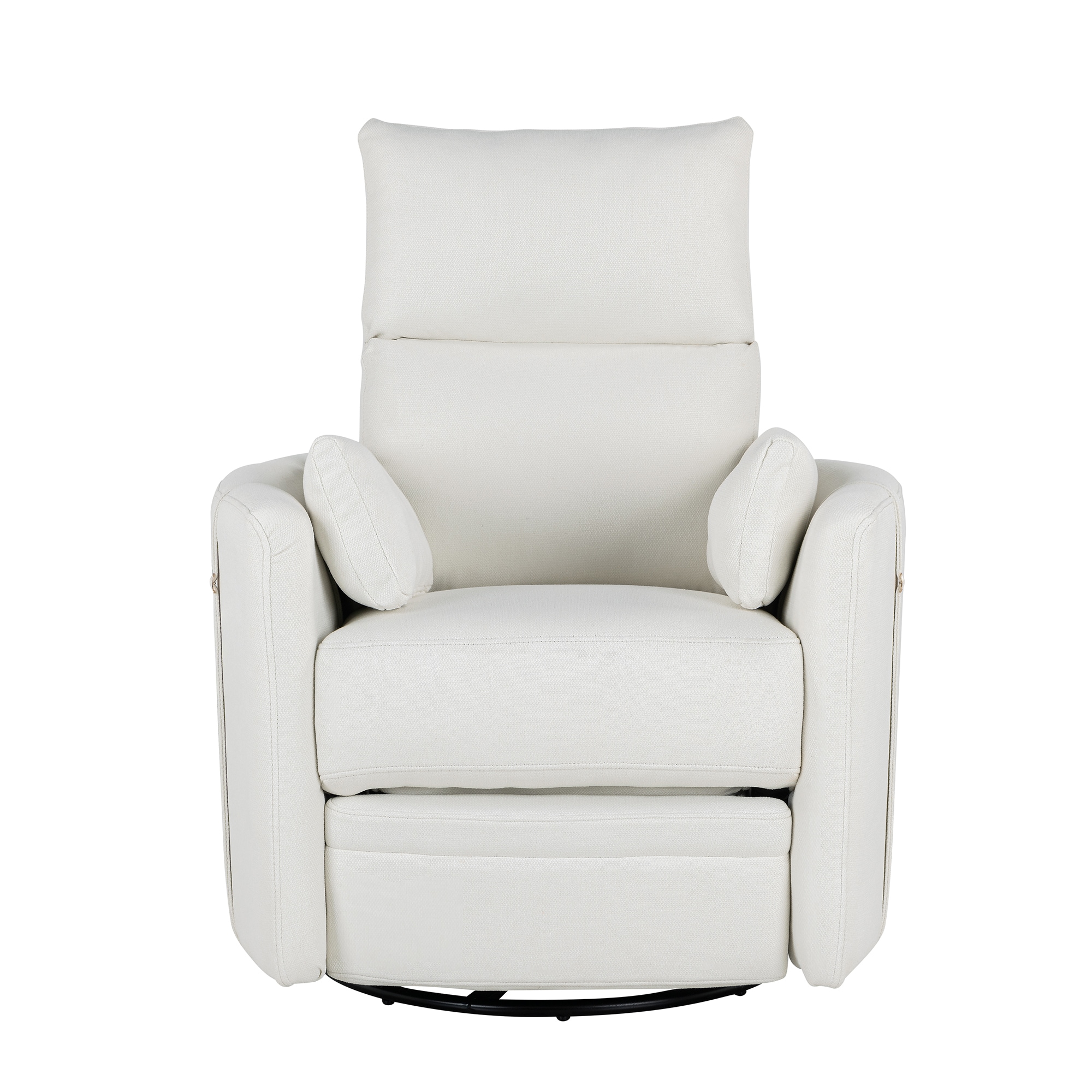 Qualler FSUROR009A Beige Polyester Upholstered Swivel Recliner with Lift Assistance
