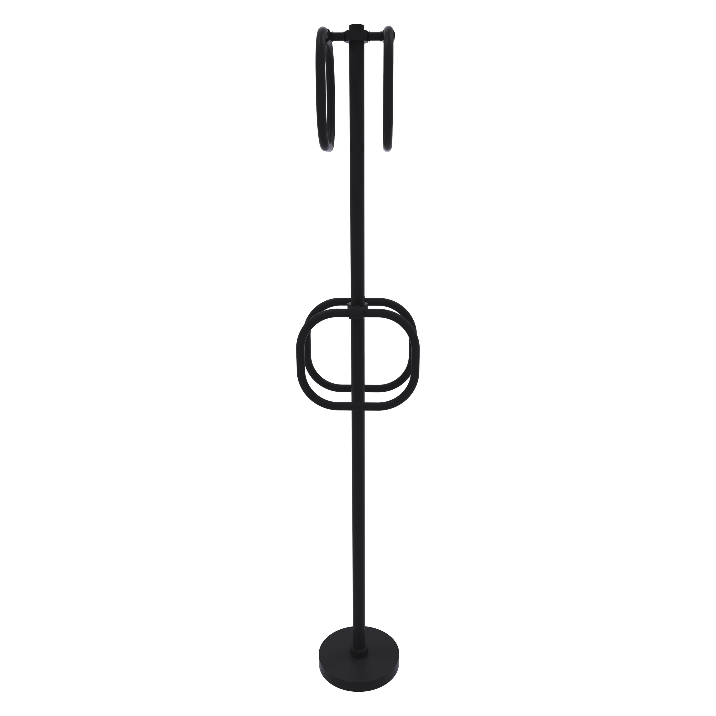 Allied Brass TS-40-BKM Matte Black Freestanding floor Single Towel Ring
