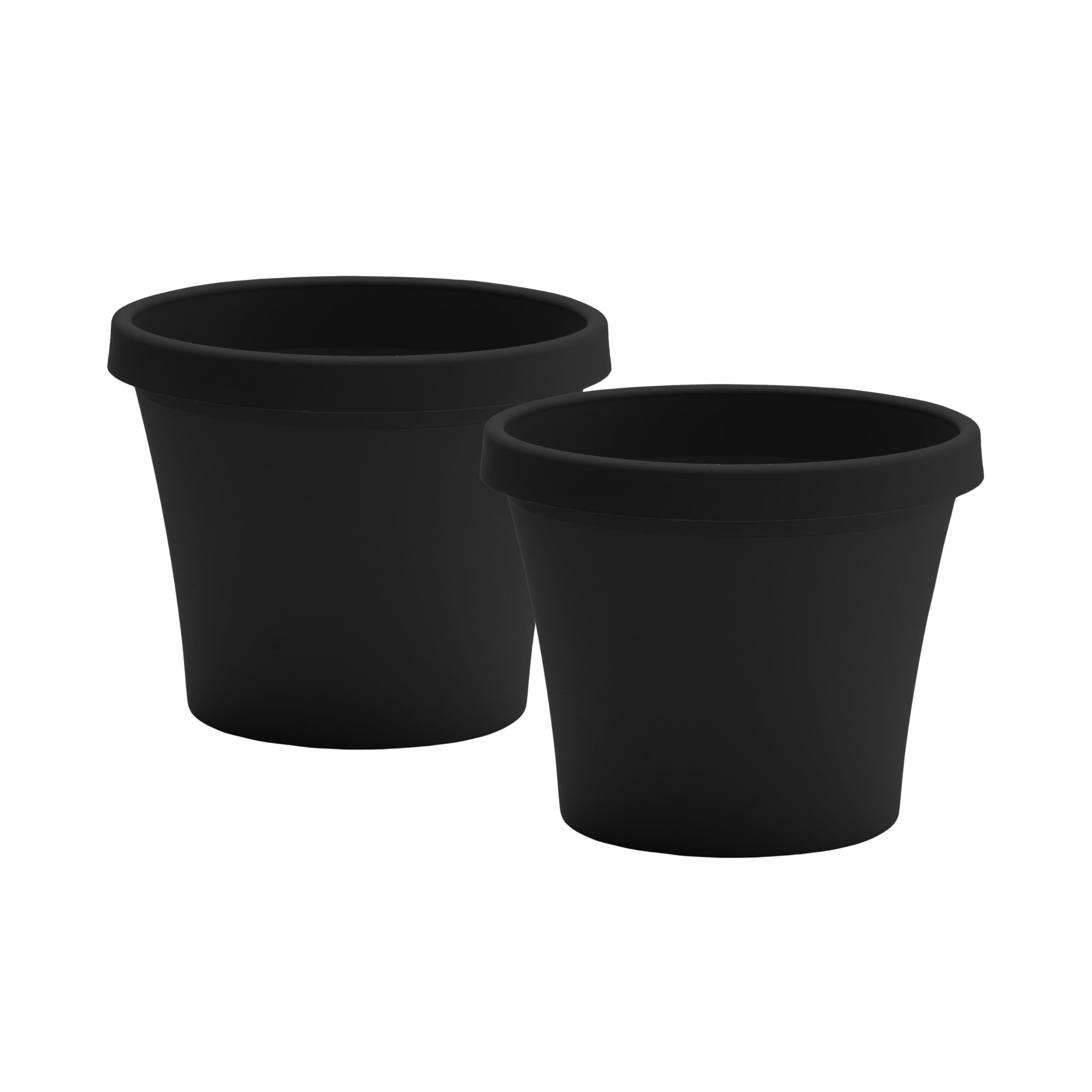 Bloem DCB-TERMIX20 2 -Pack Round 20.5-in W x 17-in H x 20.5-in D Black Plastic Indoor/Outdoor Planter