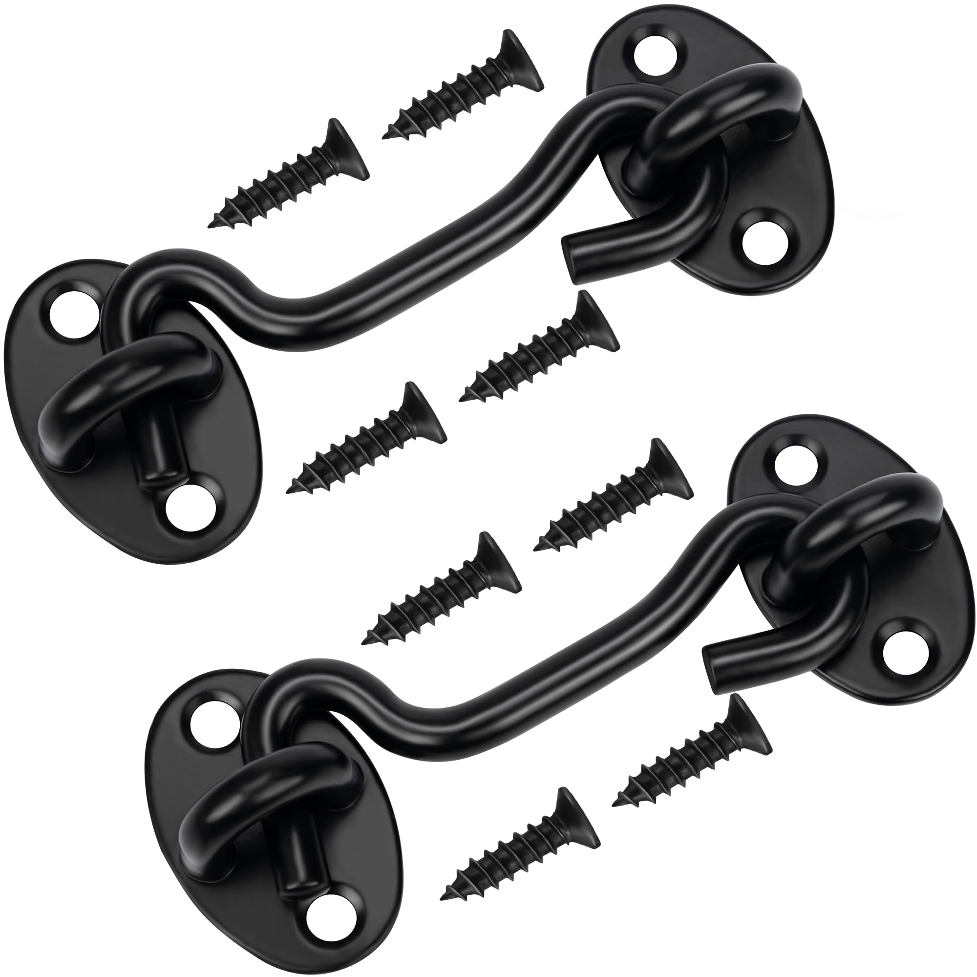 Afoxsos  Privacy Hook and Eye Latch for Barn Door Stainless Steel Gate Latch Barn Door Lock Cabin Hooks for Gate Shutters Window Slide Barn Shed