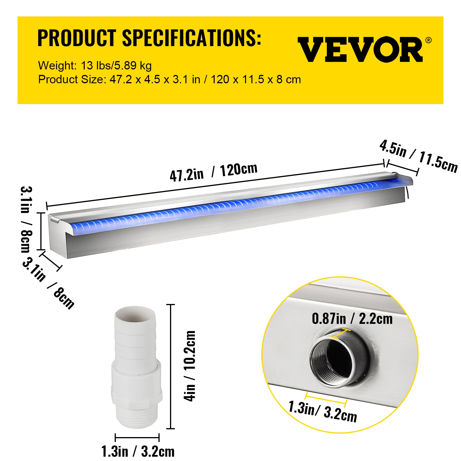 VEVOR PQSBJPJSWLED1200PV1 Pool-Fountains - View #8