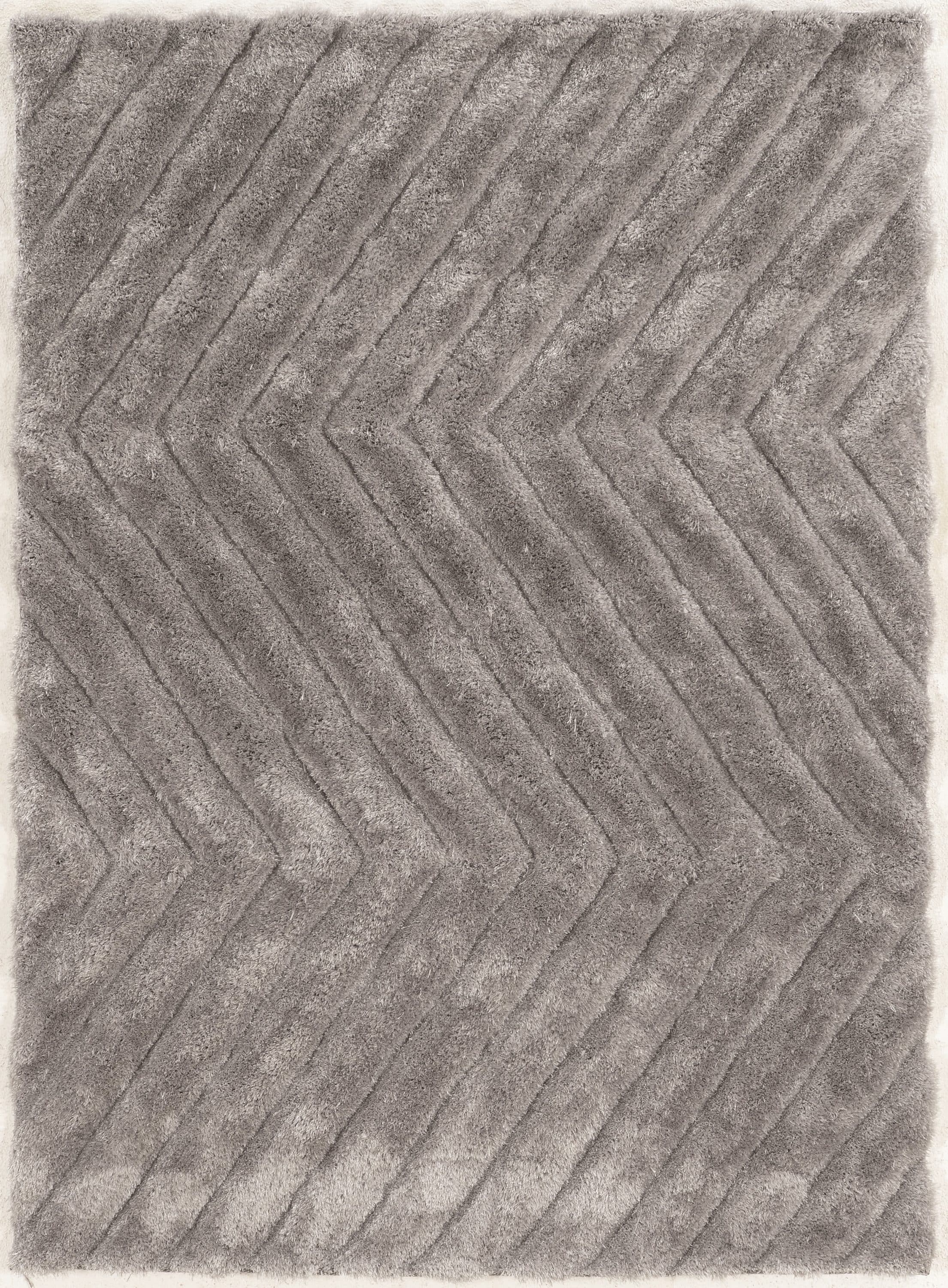 Linon RUG-LK0623 Links 2 X 3 (ft) Frieze Grey Polyester Indoor Solid Area Rug