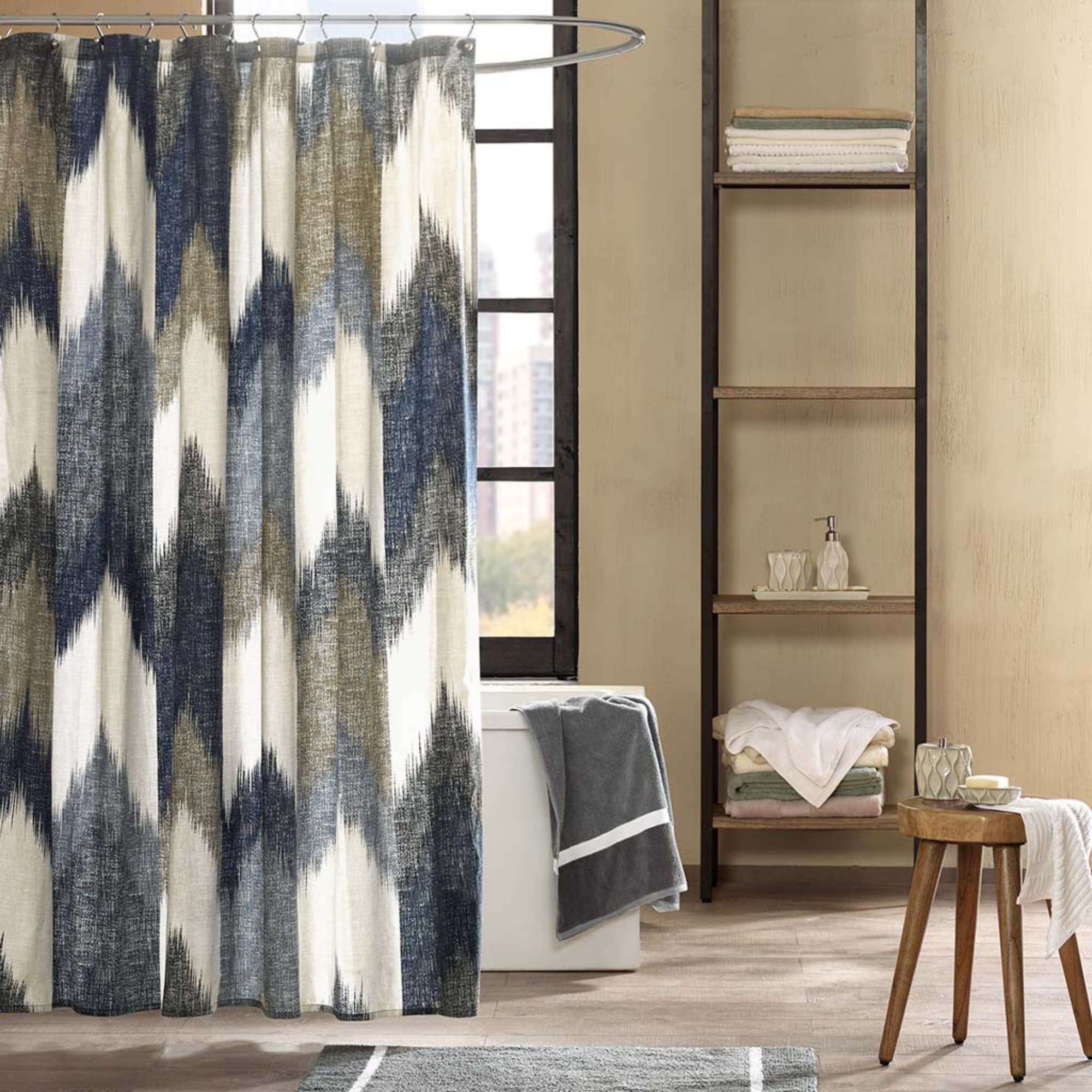 Lirago 72x72 in Cotton Printed Shower Curtain Waterproof Standard Size Bathroom Curtains Shower Curtains for Bathroom