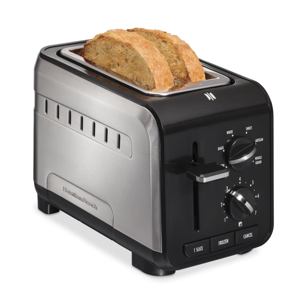 2 Slice Bread Toaster Machine Kitchen Small Appliances Loaf Cook Bake Tool Black 