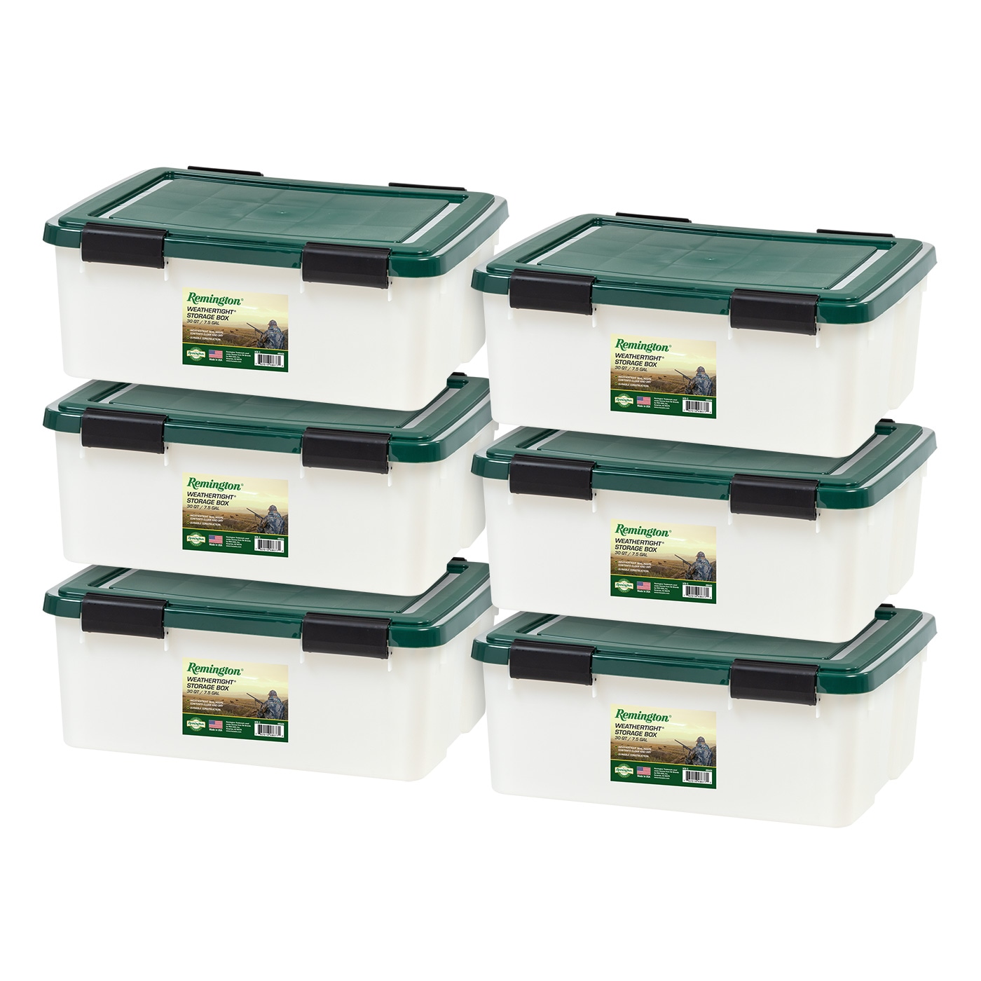 Iris 74 Quart Weathertight Storage Box, 4 Pack, Black