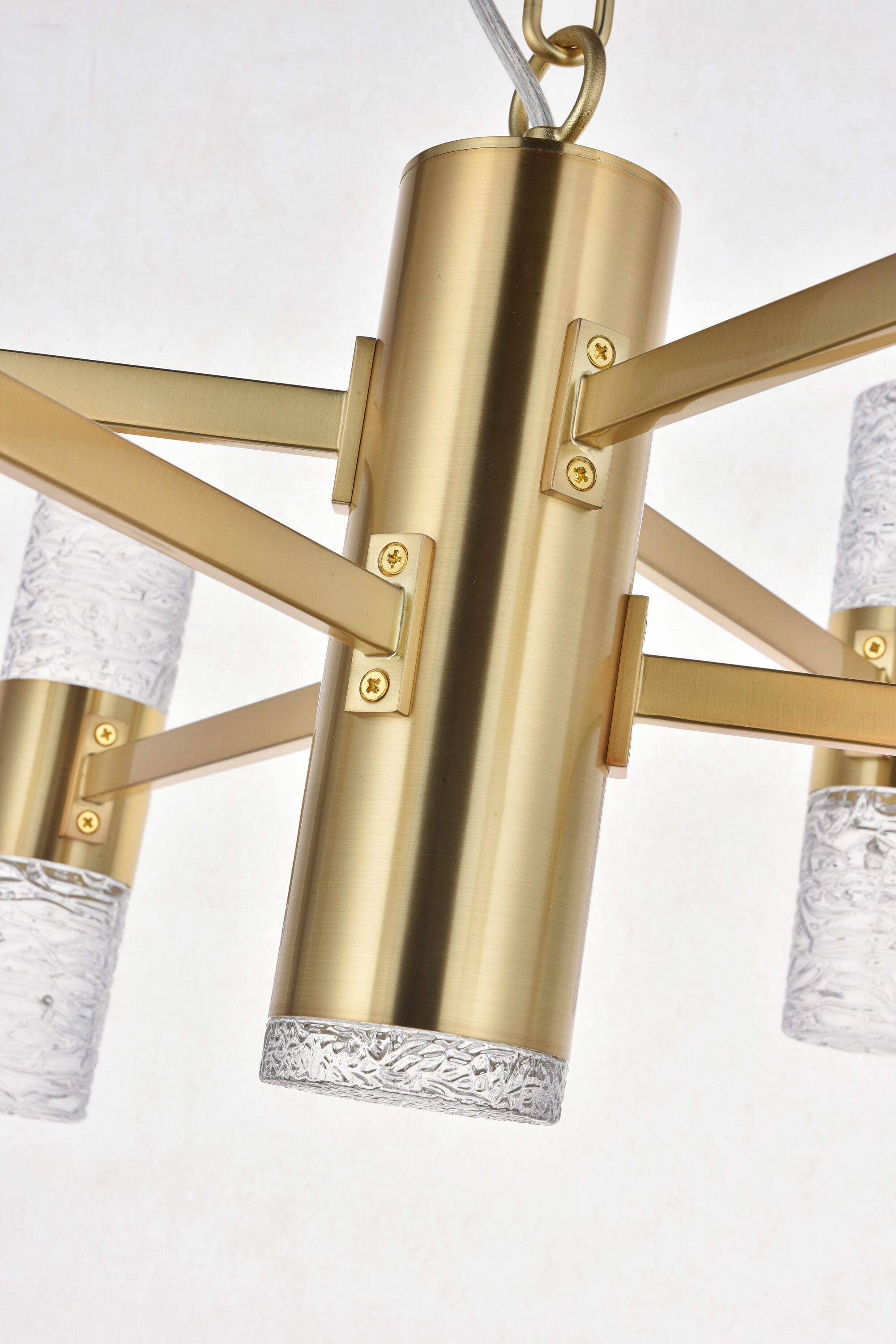 Modern Gold and Clear Glass LED Pendant Light Fixture