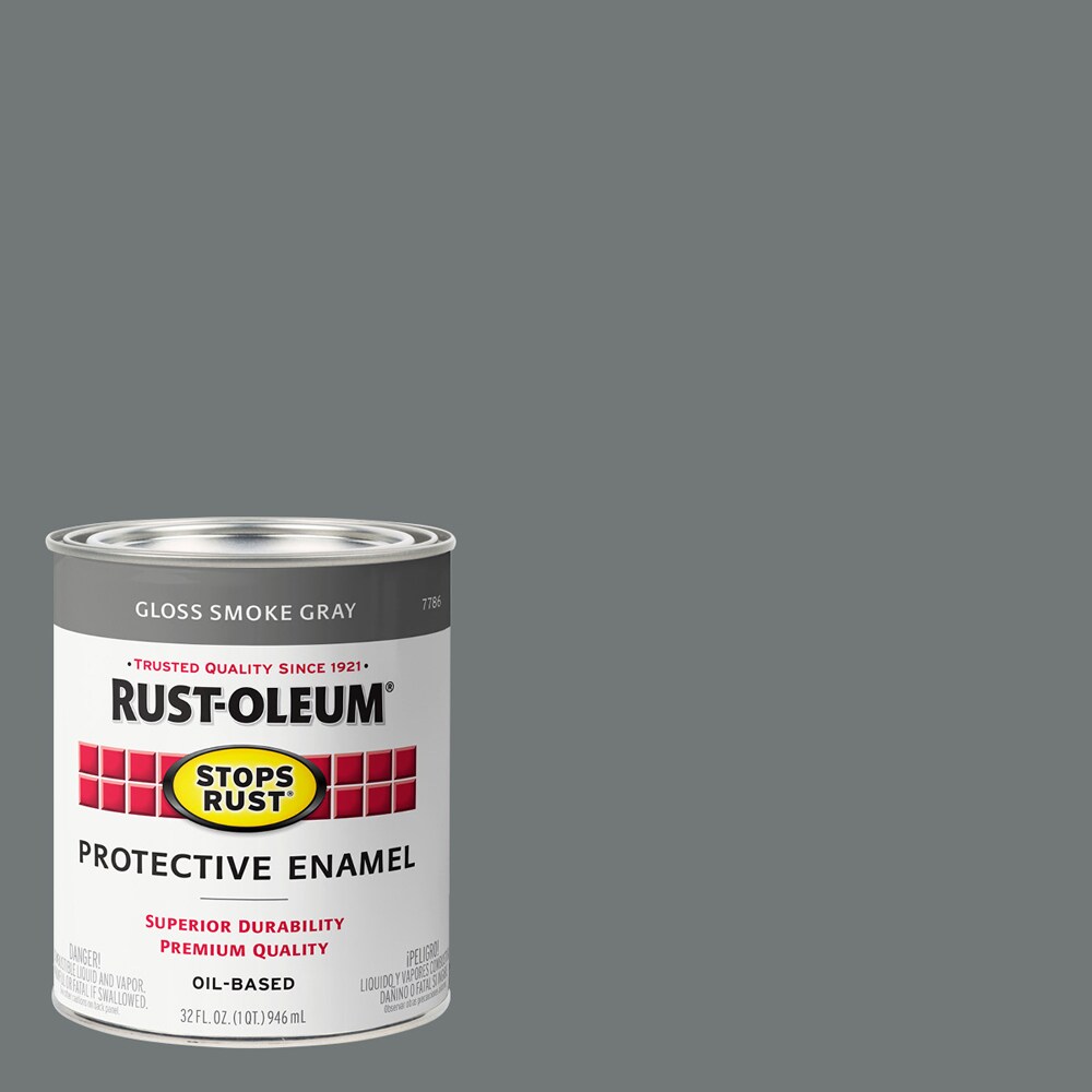 Rust-Oleum Stops Rust Gloss Smoke Gray Interior/Exterior Oil-based Industrial Enamel Paint ( 1-quart )