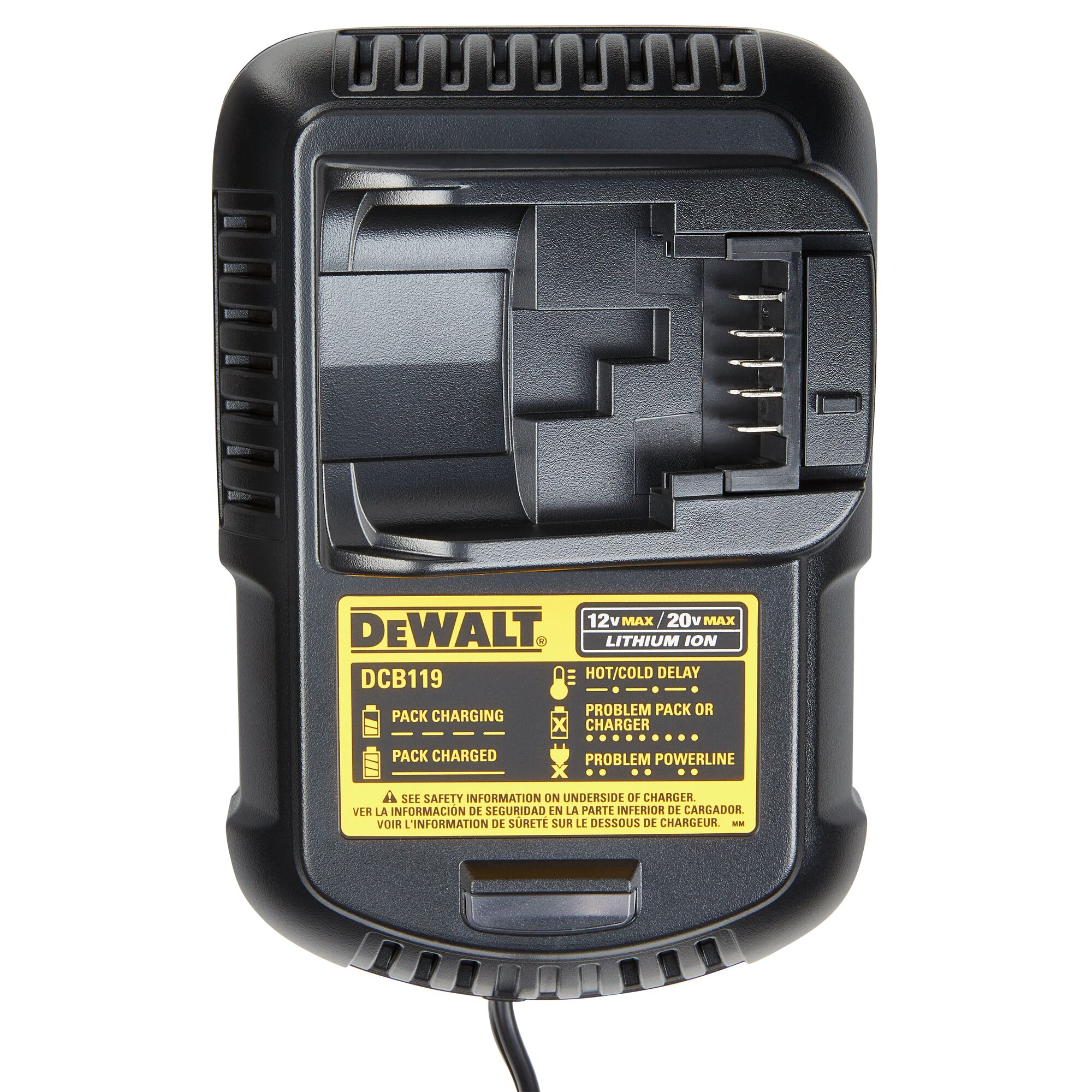DCB119 Cargador de batería de coche para Dewalt 12V/20V MAX Charge, para  DCB201 DCB202 DCB203 DCB205 DCB206 DCB606 DCB609