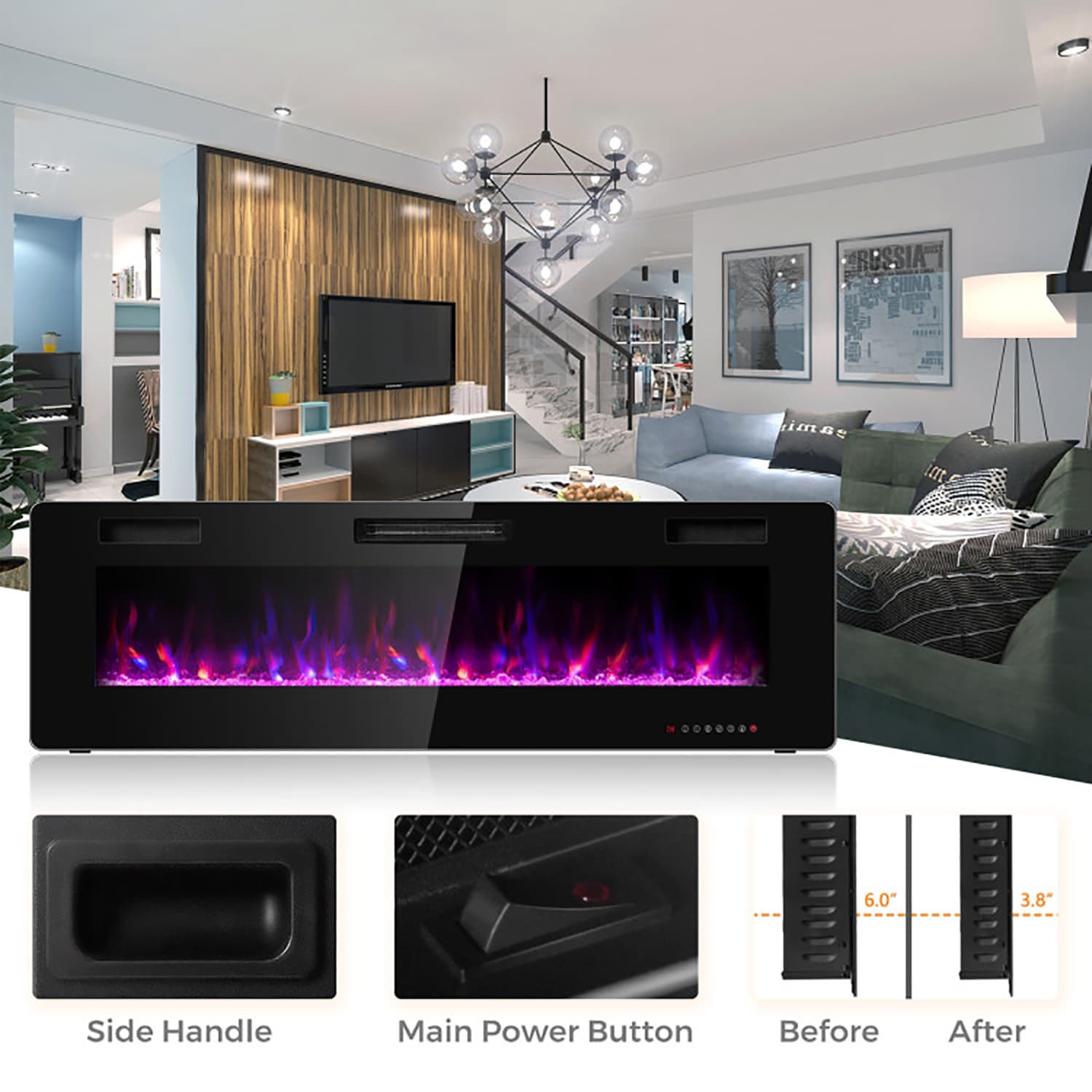 GZMR GZWF-EF72R Electric-Fireplaces - View #10