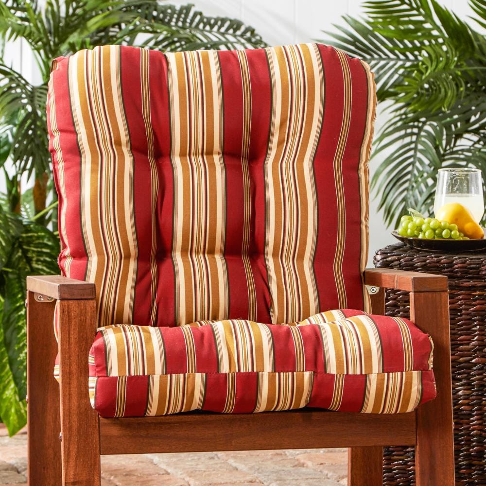 Greendale Home Fashions 21-in x 21-in Roma Stripe Patio Chair Cushion ...