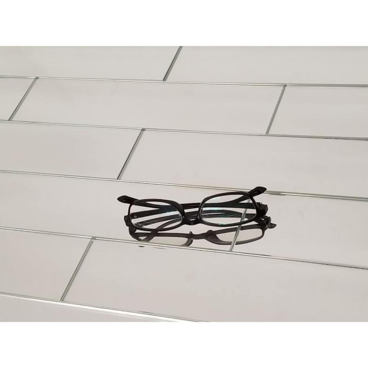 Frosted Reflections 3 in. x 6 in. Matte Glass Mirror Beveled Subway Decorative Kitchen & Bathroom Wall Tile Abolos Color: Graphite