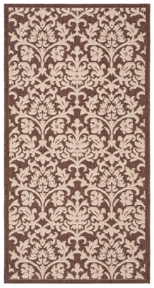 Safavieh CY3416-3409-3 Courtyard Exuma 3 x 5 (ft) Loomed Polypropylene Chocolate/Natural Rectangular Indoor/Outdoor Floral/Botanical Throw rug