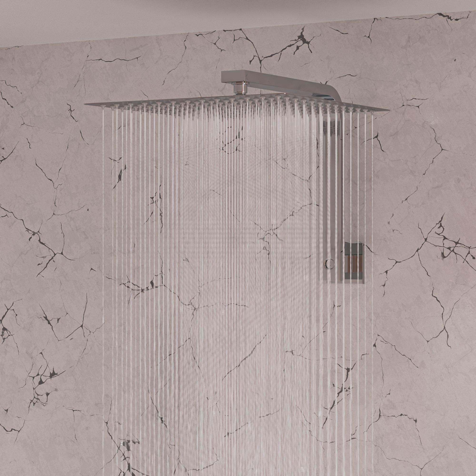 ALFI RAIN12S-BSS 1.0 -Spray Brushed Stainless Steel 12-in Square Fixed Rain Shower Head 1.8 GPM