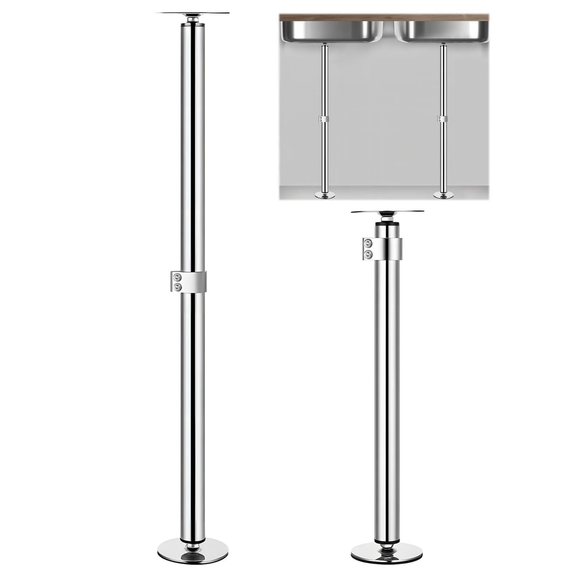 Wudkey 16-28.3in Stainless Steel Sink Brackets 2 Pack