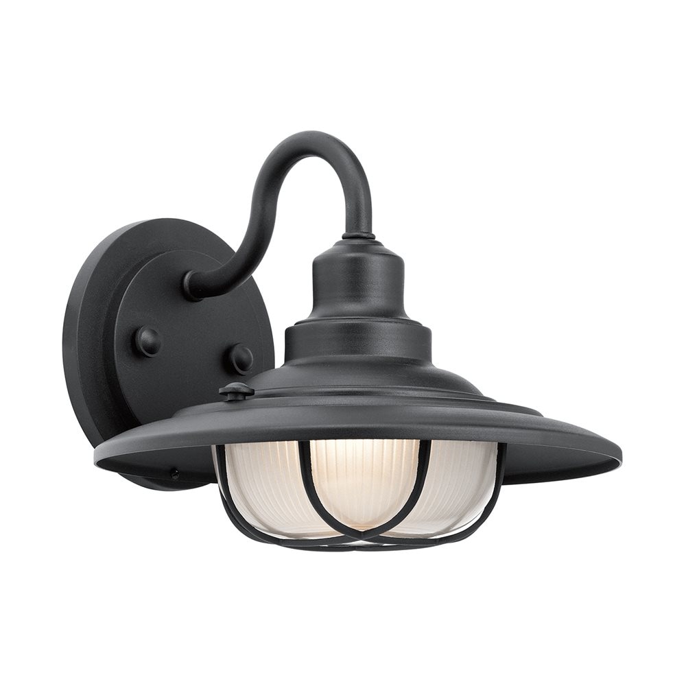 Kichler 49691BKT Harvest Ridge 1 -Light 9-in H Black Hardwired Outdoor Wall Light