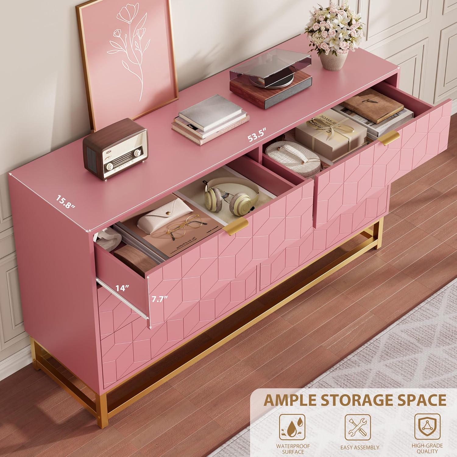 long double dresser Daniels Amish Mission 35-3142+39-3111 12-Drawer Solid Wood Double Dresser  with 58 X 28 Landscape Mirror | Sprintz Furniture