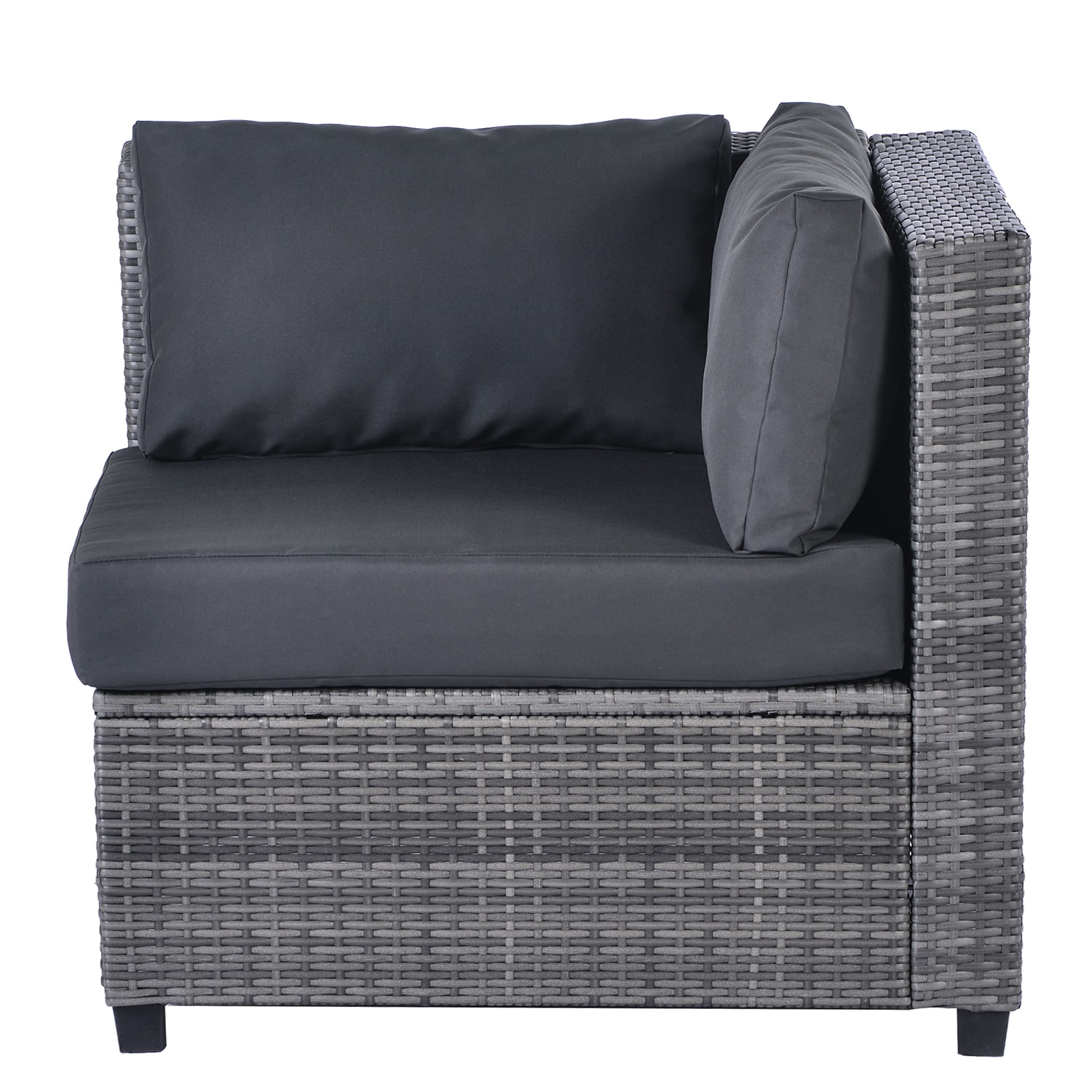 Bybafun Rattan Outdoor Sectional With Gray Cushion(S) And Rattan Frame ...