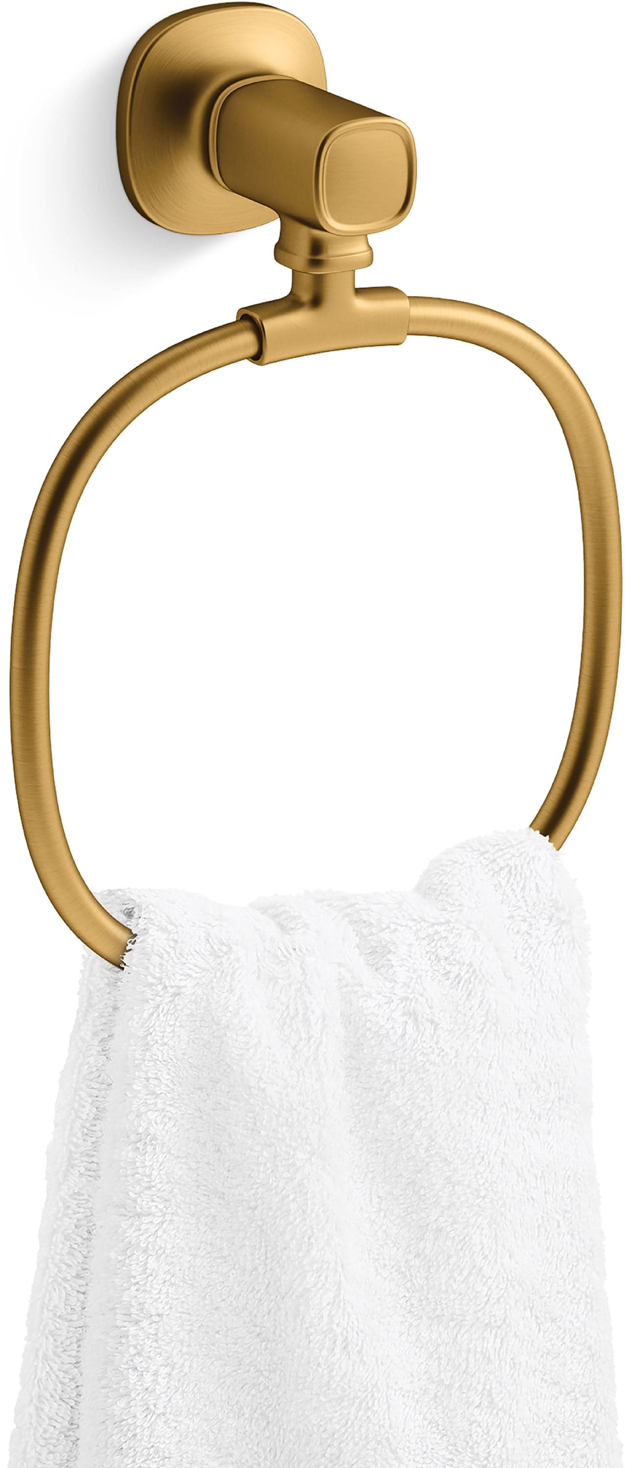 Damon Modern Brushed Brass Towel Ring + Reviews