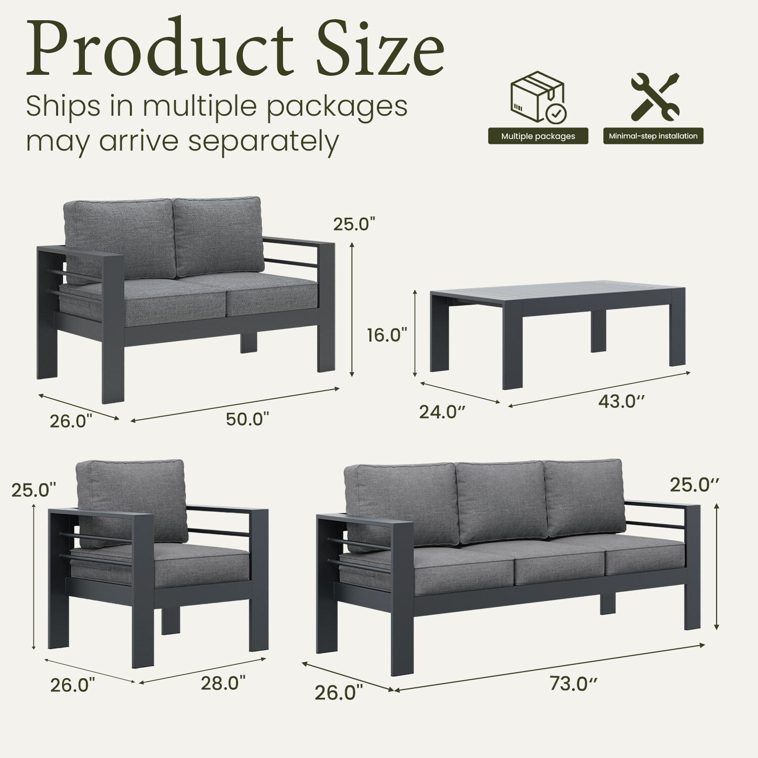 LayinSun WL5001-GA-5001 Patio-Conversation-Sets - View #7