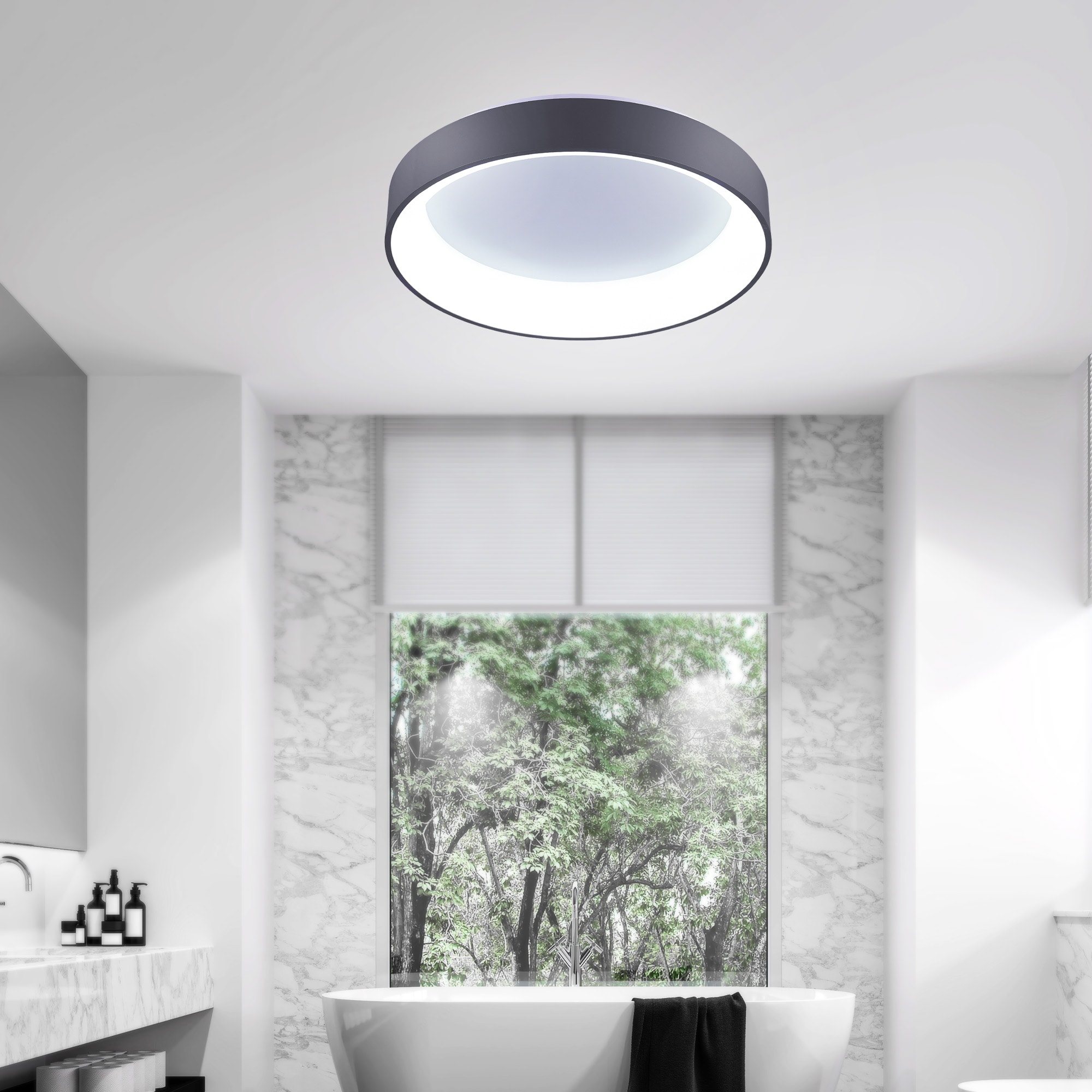 CWI Lighting 7103C18-1-167 Arenal 18.0-in White Integrated LED Flush Mount Light