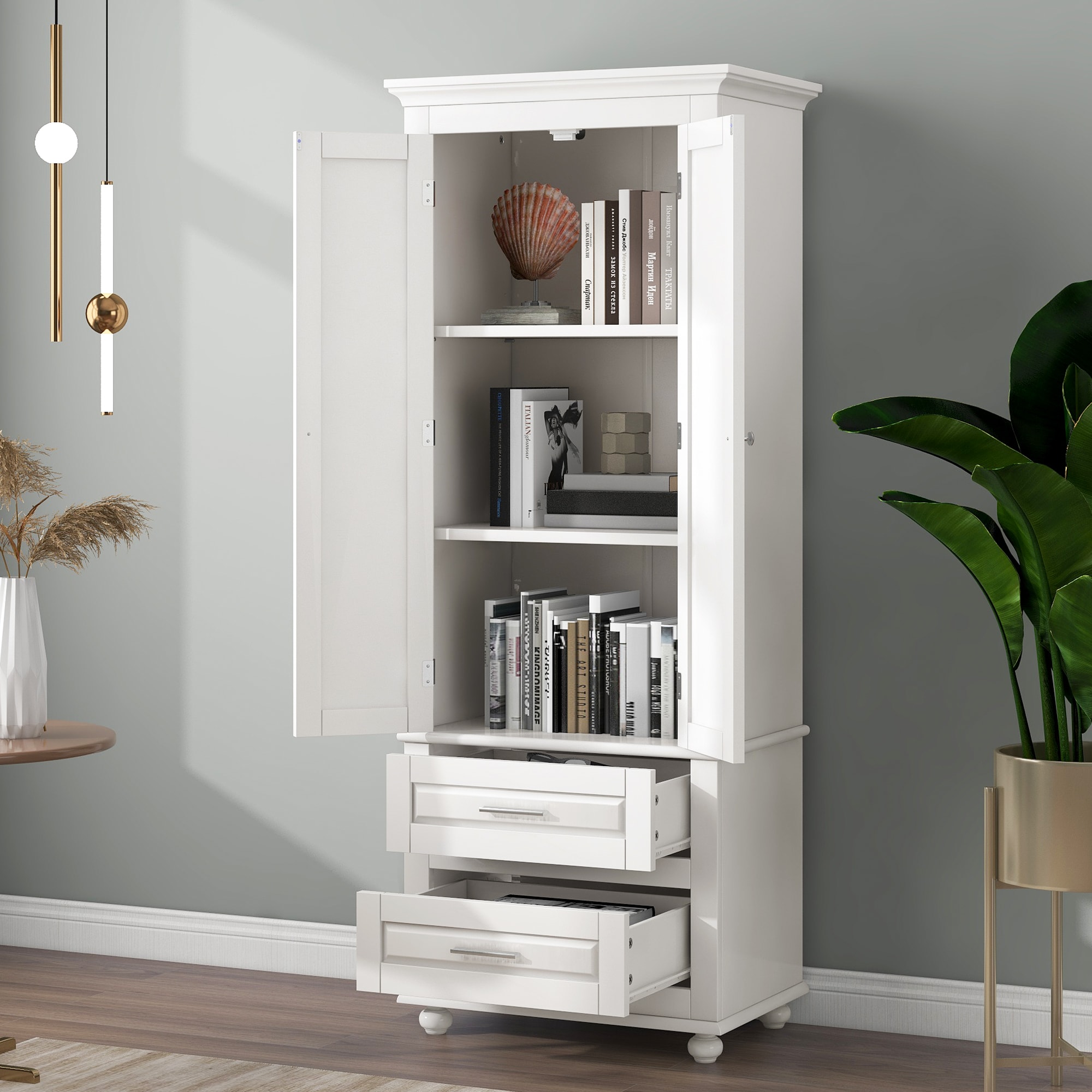 ToolCat PLP1-40-BHH White 2 -Drawer Combo dresser