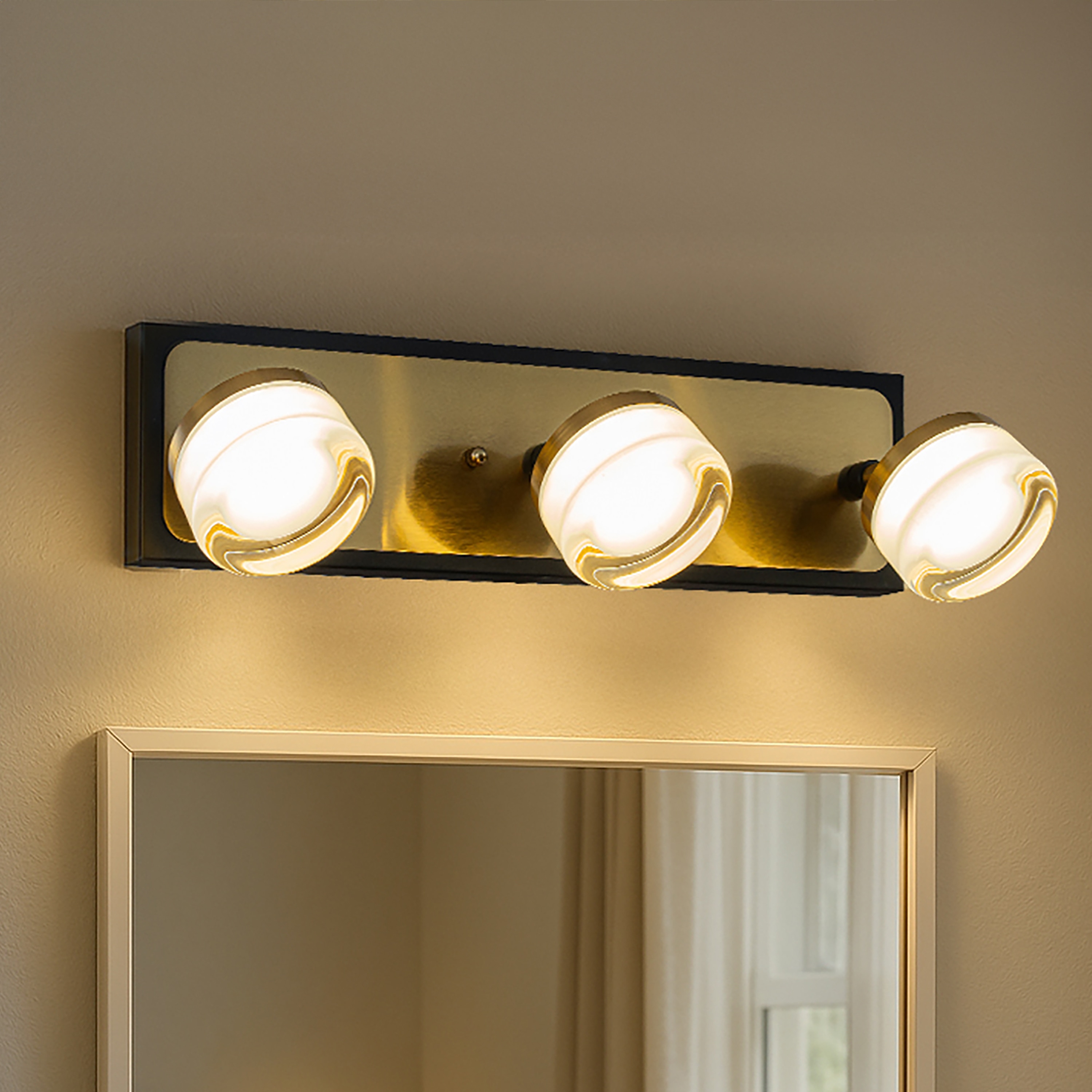 AloaDecor Lighting L7457W4905A 19-in 3 -Light Matte Black Integrated LED Modern/contemporary Vanity light
