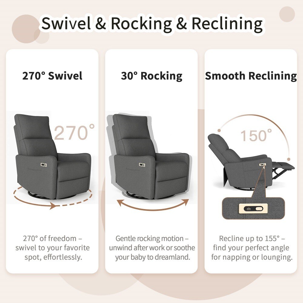 Coolbibila LUMO-RECLINER-DKGRAY recliners - View #5