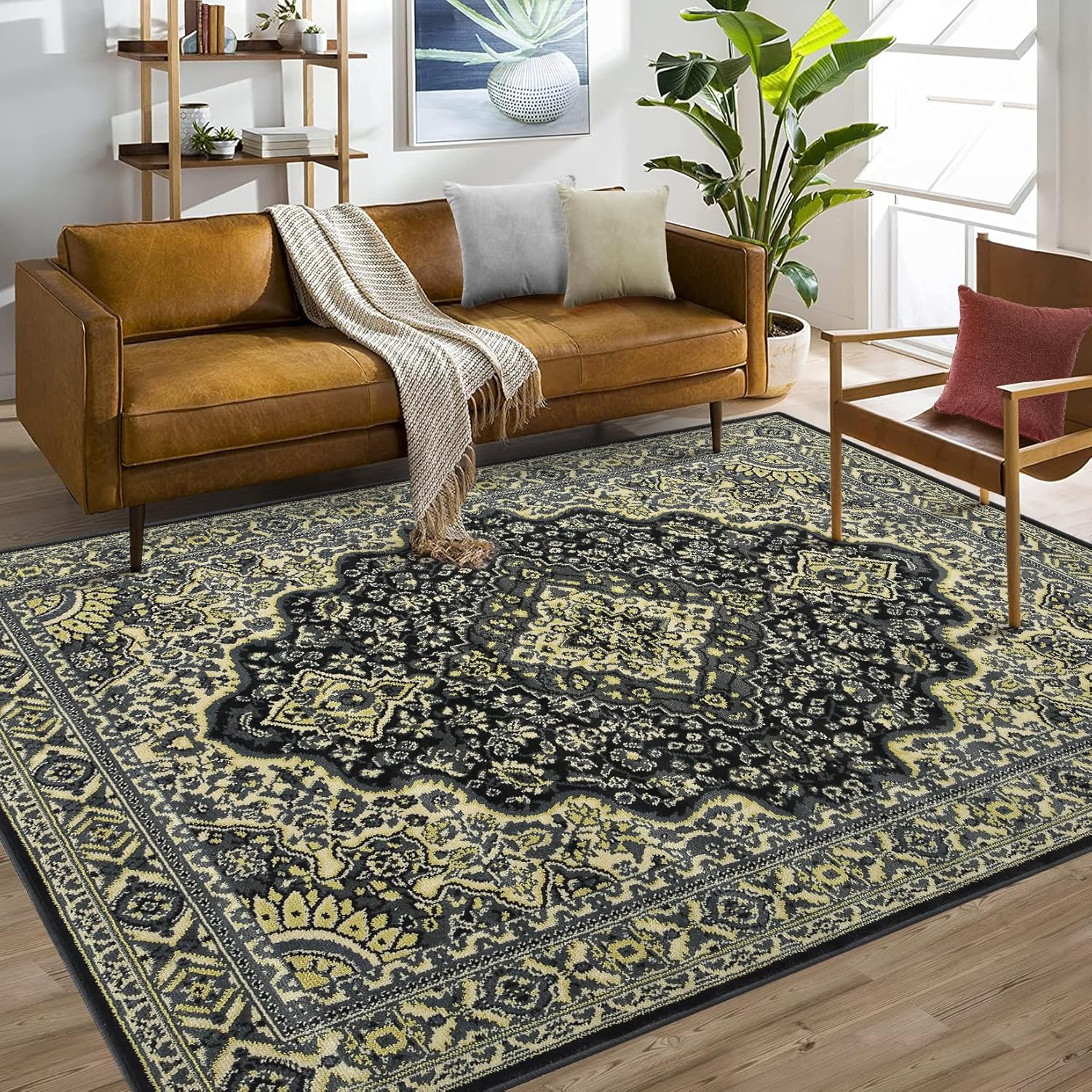 Qeetex WWJ-PHO-0Y7GQGZU Area Rug for Living Room Stain Resistant Carpet Plush Non Slip  Red