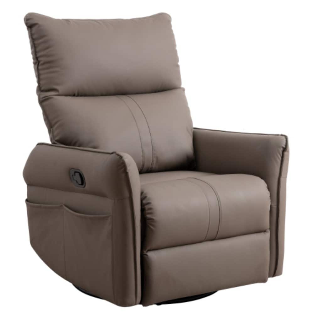 Siavonce Brown Faux leather Upholstered Swivel
