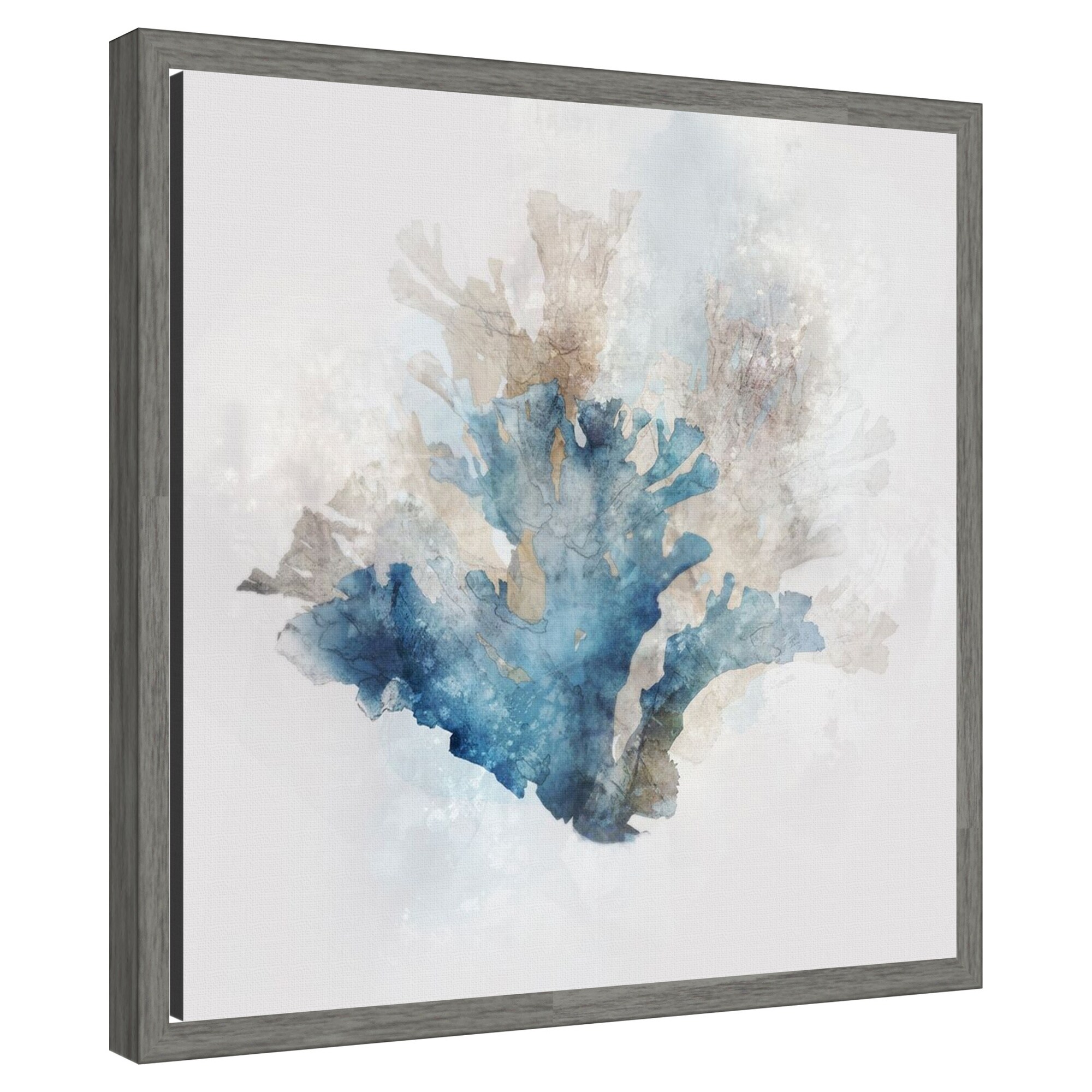 Amanti Art  Blue Coral Reef II by Ken Roko Framed Canvas Wall Art Print 16 W x 16 H in.