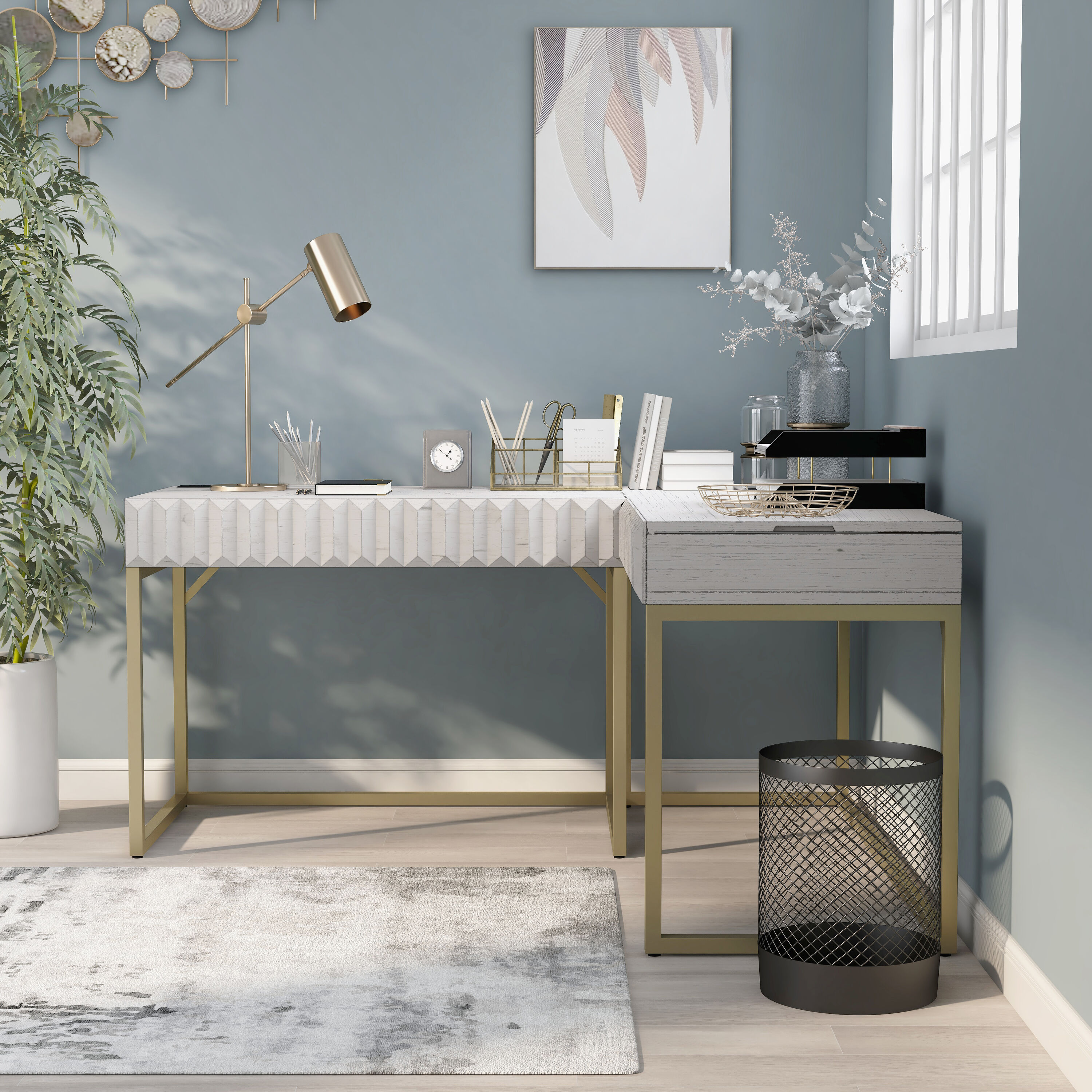 Furniture of America IDF-DK406WH-SET desks - View #7
