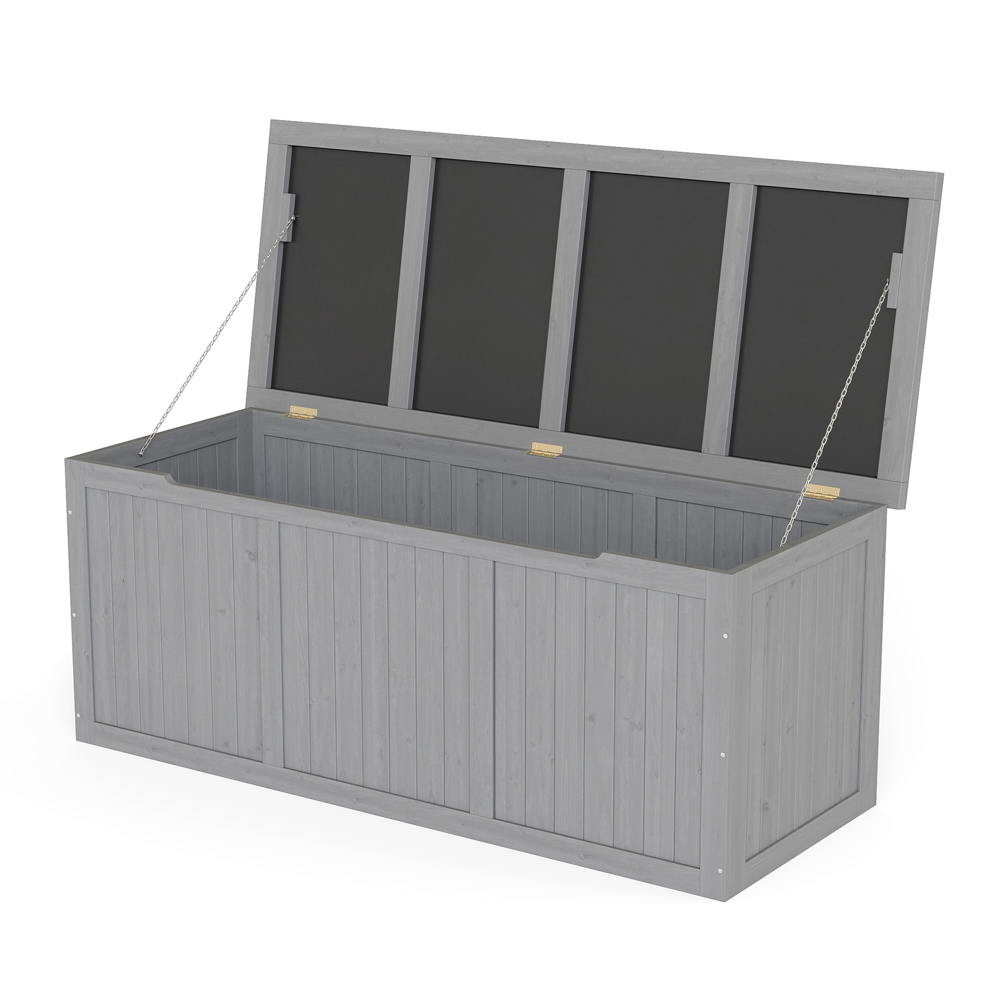 SINOFURN SYE330001GY 60-in L x 24-in 112-Gallon Gray Wood Deck Box