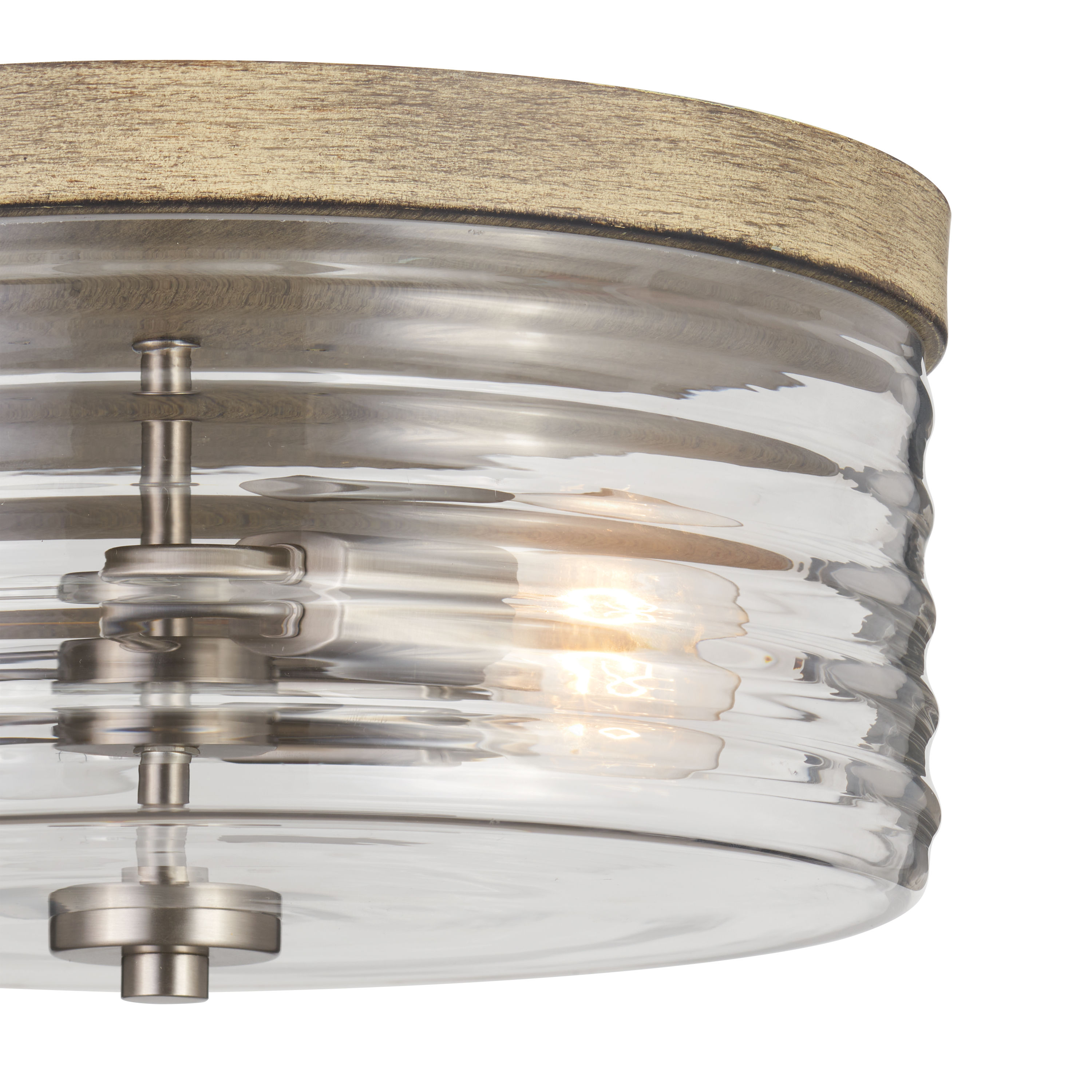 Kichler Maritime 3-Light 14.02-in Brushed Nickel Flush Mount Light