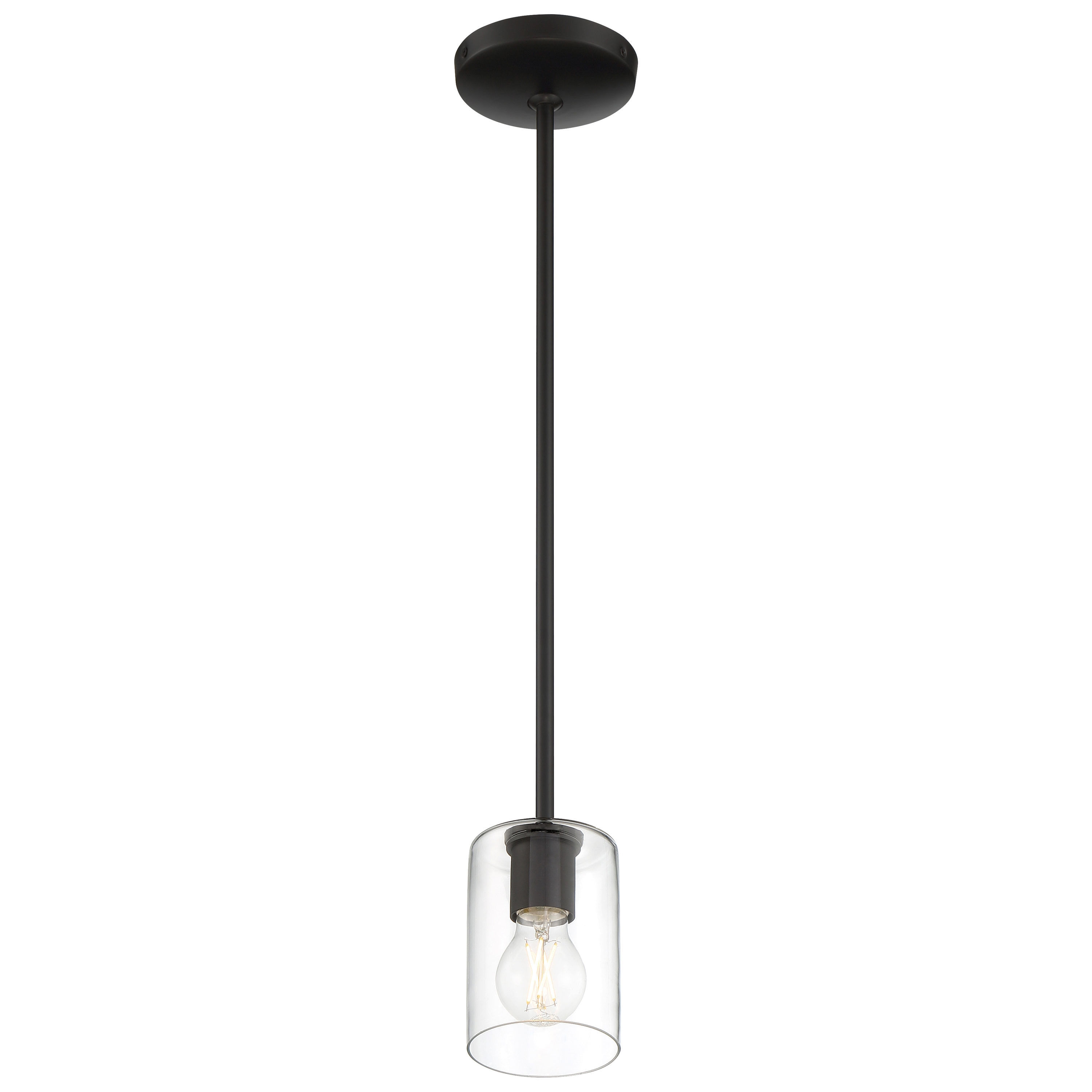 Matte Black Mini Globe LED Pendant Light with Clear Glass