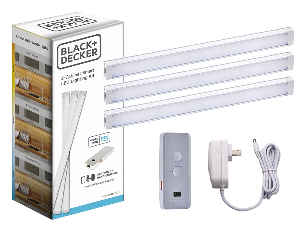 BLACK+DECKER Pure Optics 3-Pack 18-in Plug-in LED Under Cabinet Light Bar  Motion Sensing Light with Remote in the Under Cabinet Lights department at