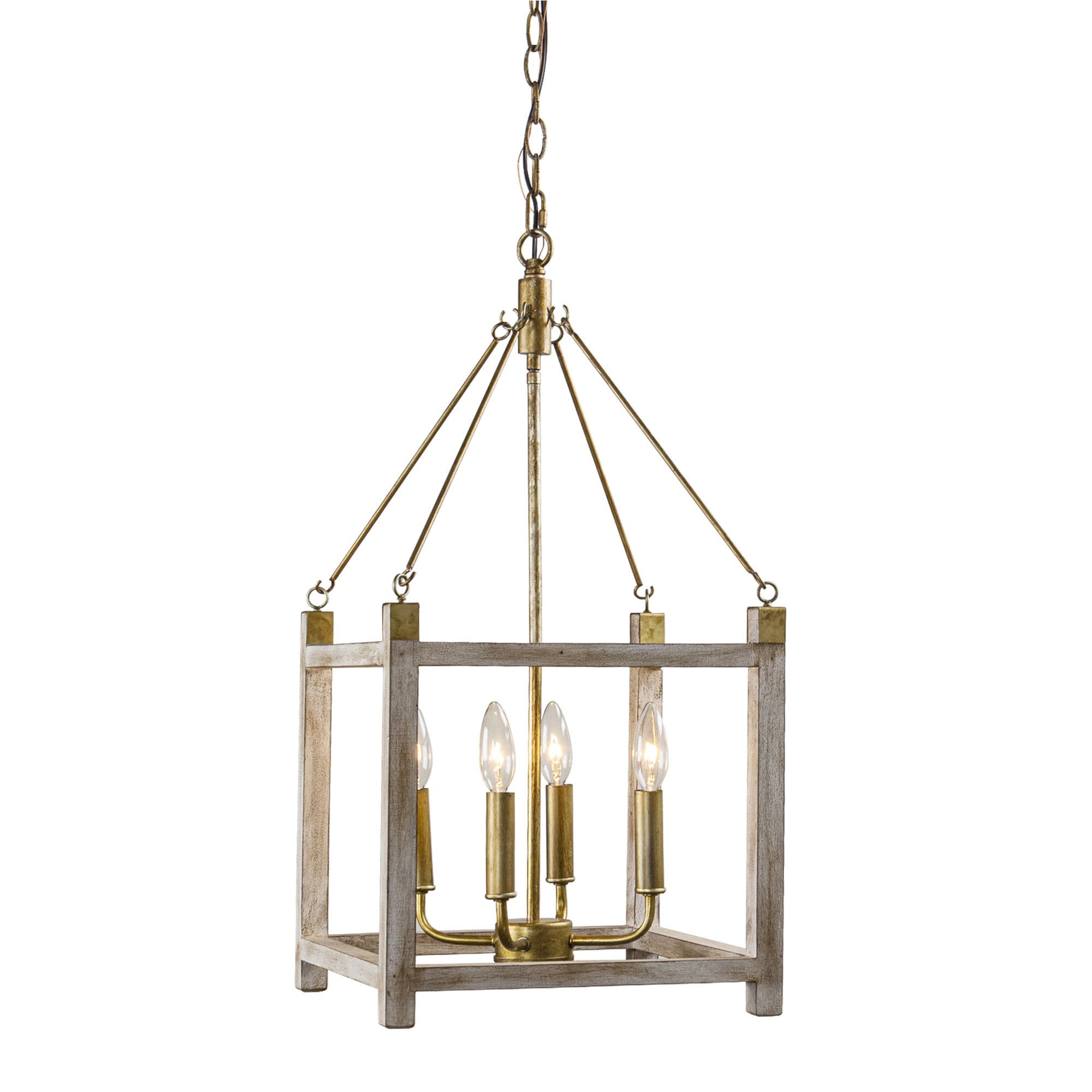 gold square pendant light