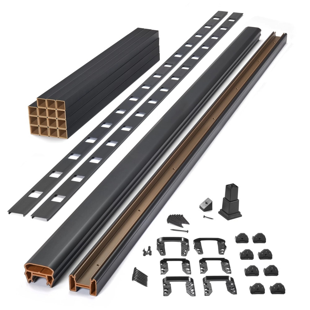 Trex BK0842SRKFS Transcend 8-ft x 42-in Charcoal Black Composite Deck Stair Rail Kit