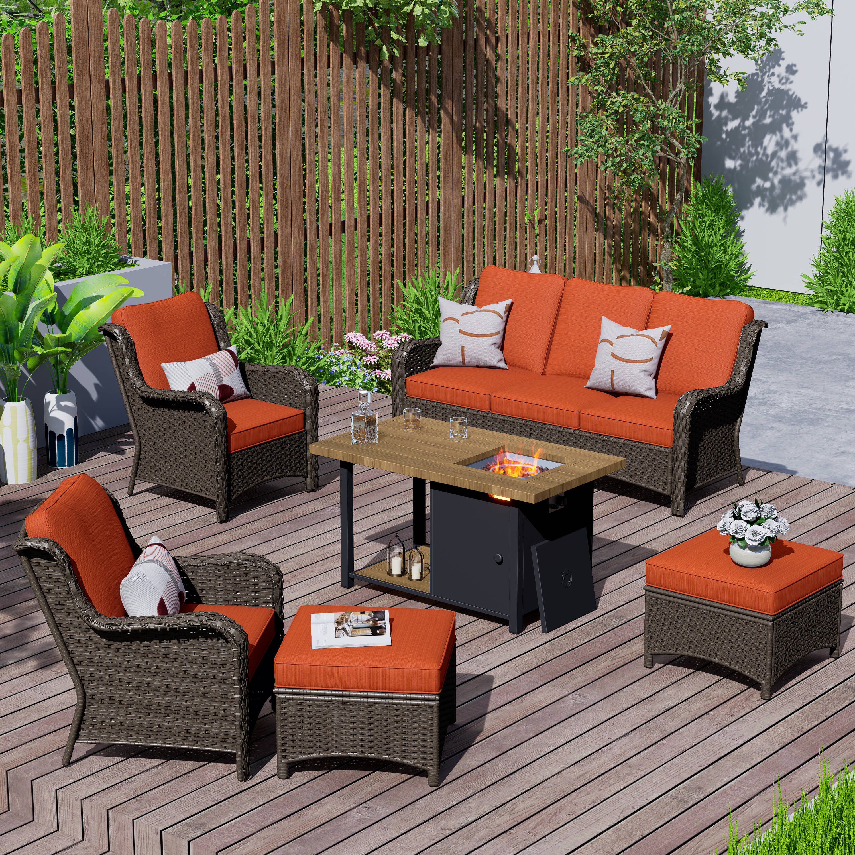 Composite material Orange Patio Furniture Sets at Lowes.com