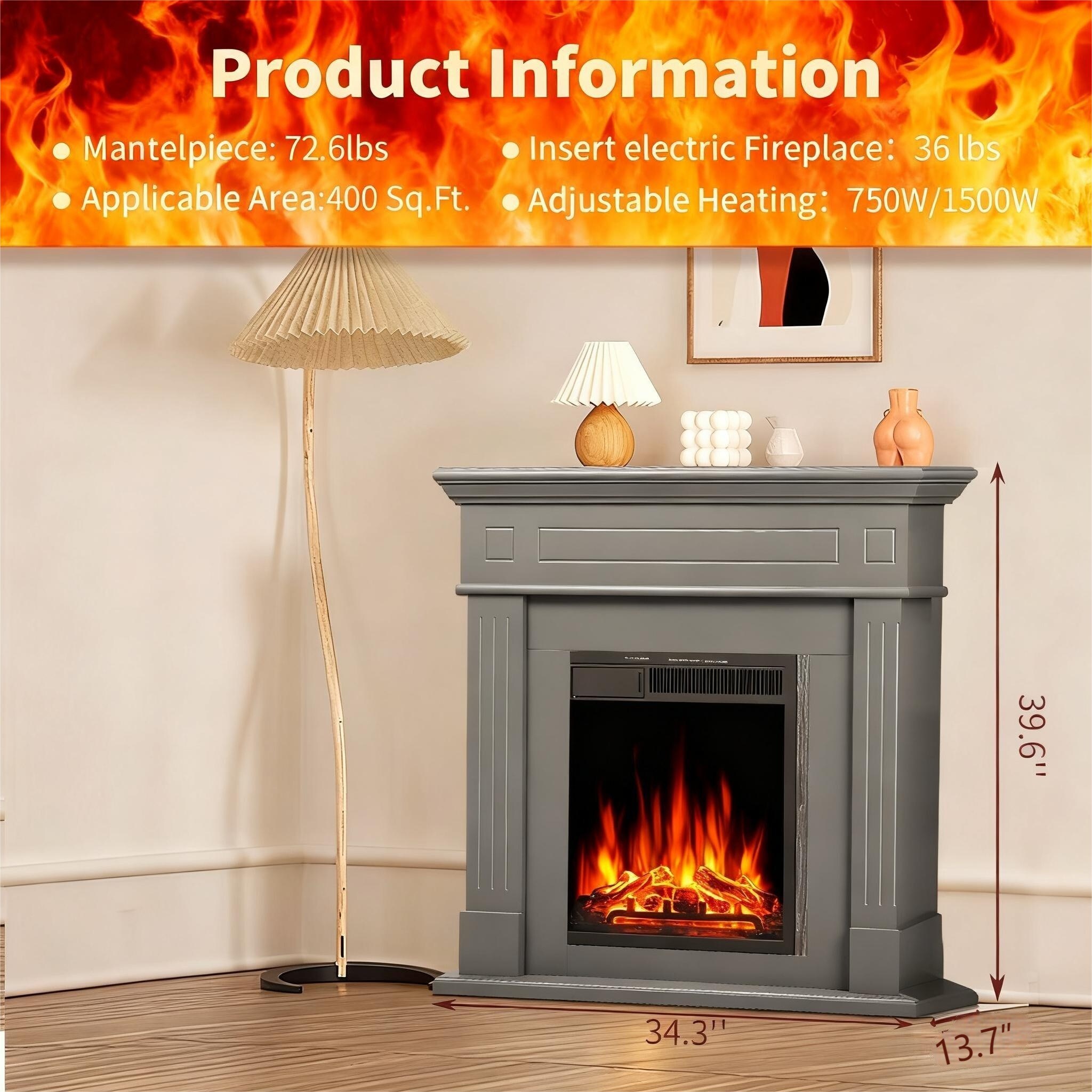 COWSAR LSRW-SM27G-M225 Electric-Fireplaces - View #6