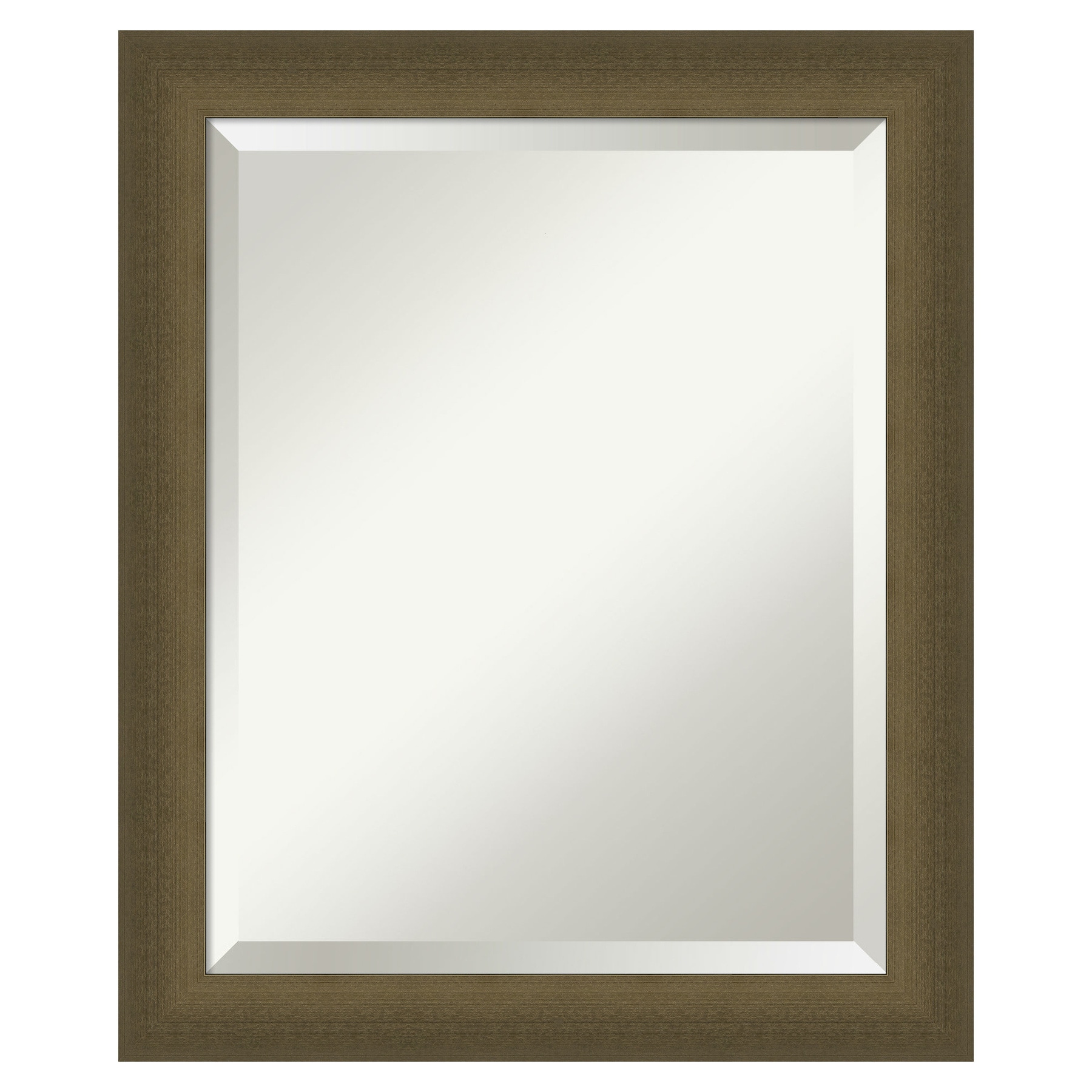 Amanti Art A17008100251 Blaine Light Bronze Narrow Frame 19.5-Inches W x 23.5-Inches H Rectangle Salon Scoop Silver Framed Vanity Mirror