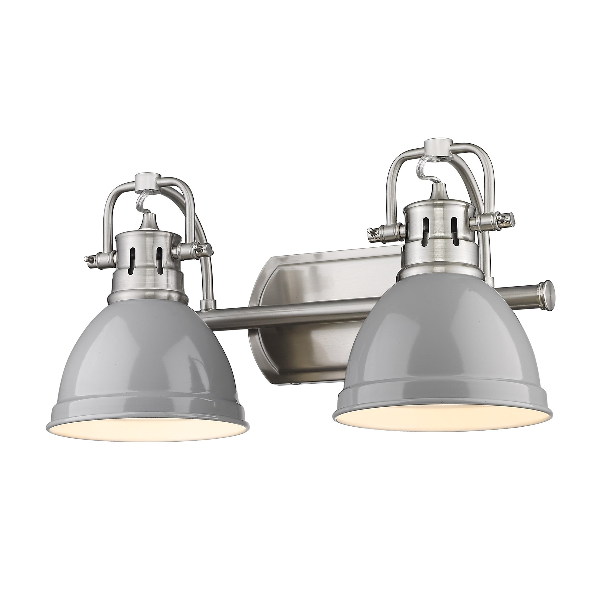 Golden Lighting 3602-BA2 PW-GY Duncan 16.5-in 2 -Light Polished Gray Industrial Vanity light