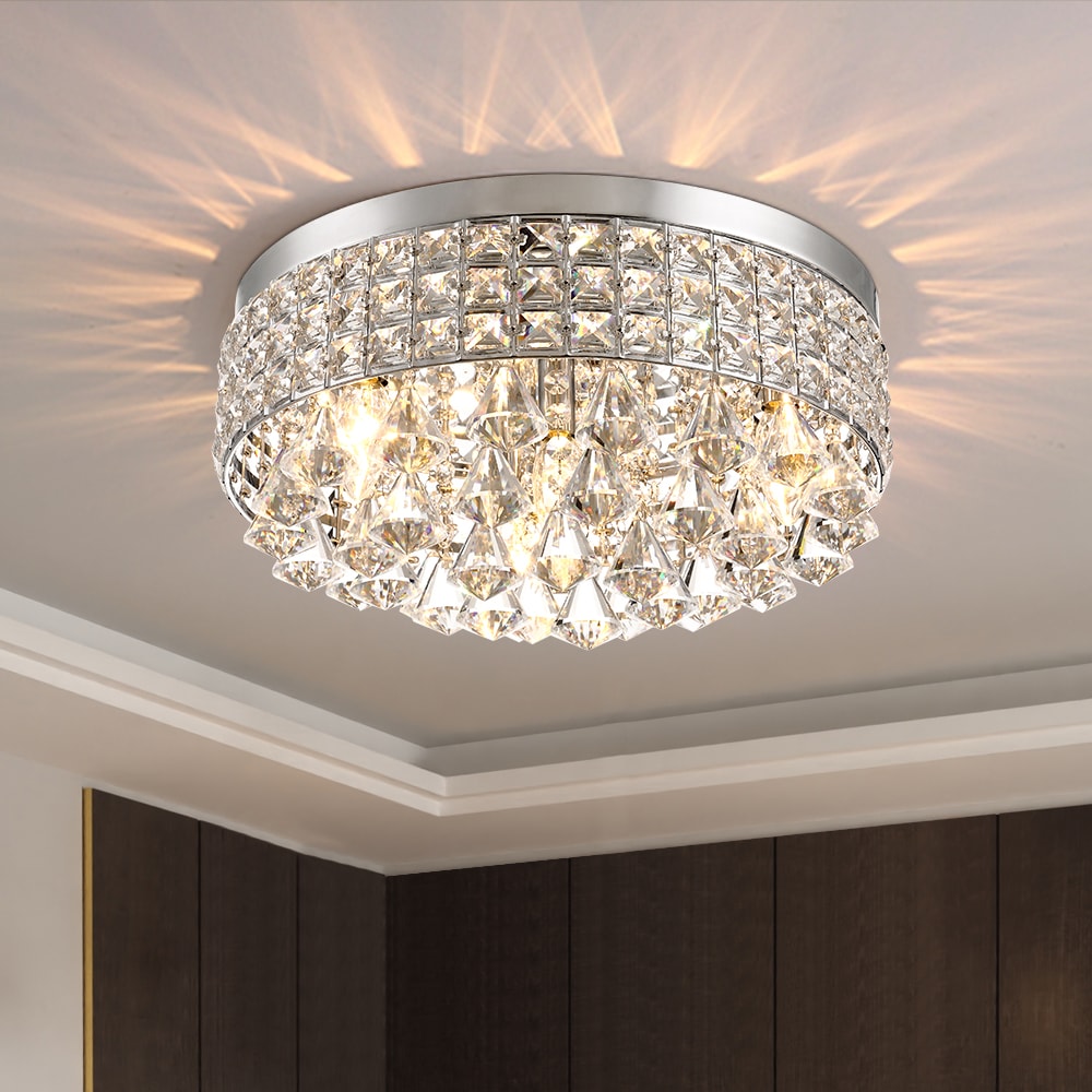 Maxax MX16008CH-C Jackson 4 -Light 15-in Chrome Flush Mount Light