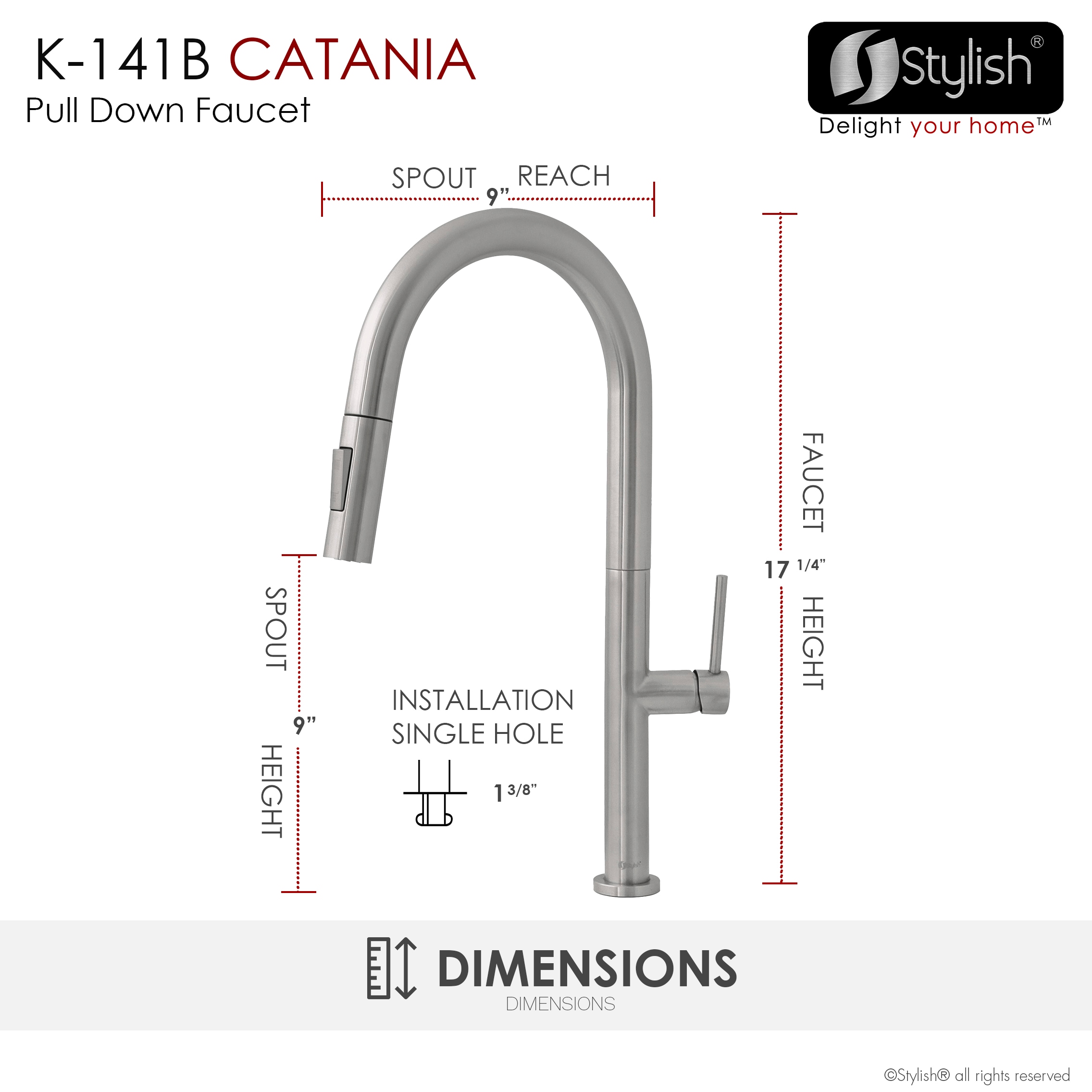 Stylish K-141B Kitchen-Faucets - View #4
