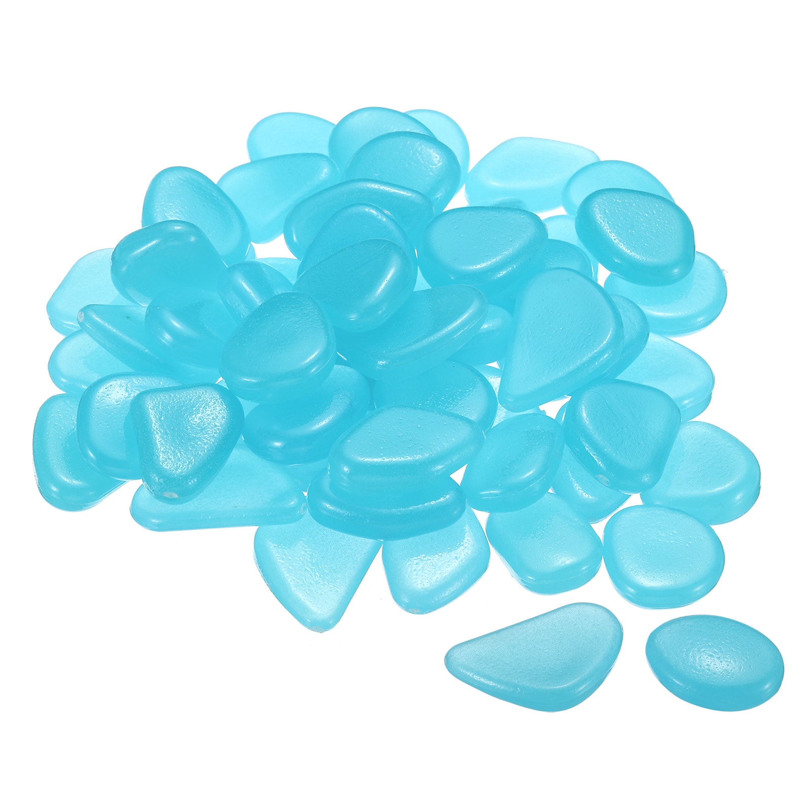 Unique Bargains 200pcs Glow Rocks 20-30mm Glow Pebbles Decoration in the Dark Luminous Stones Decor DIY Decorative Blue for Garden Potted Plant Fish Tank