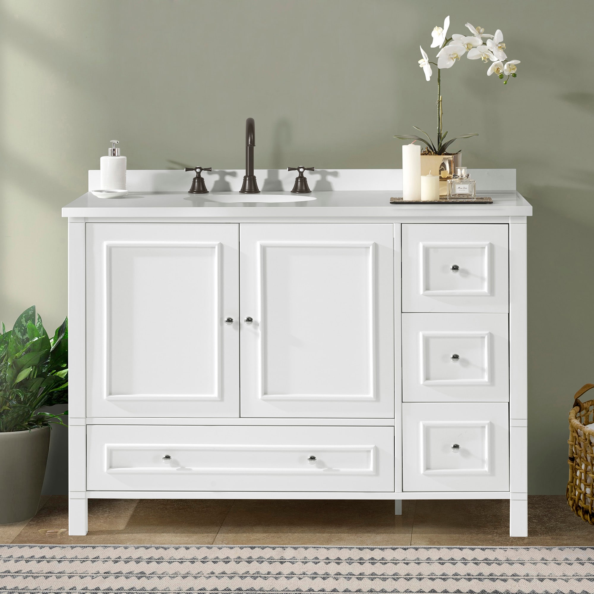Alaterre Furniture AVAN48WHBB vanities - View #2