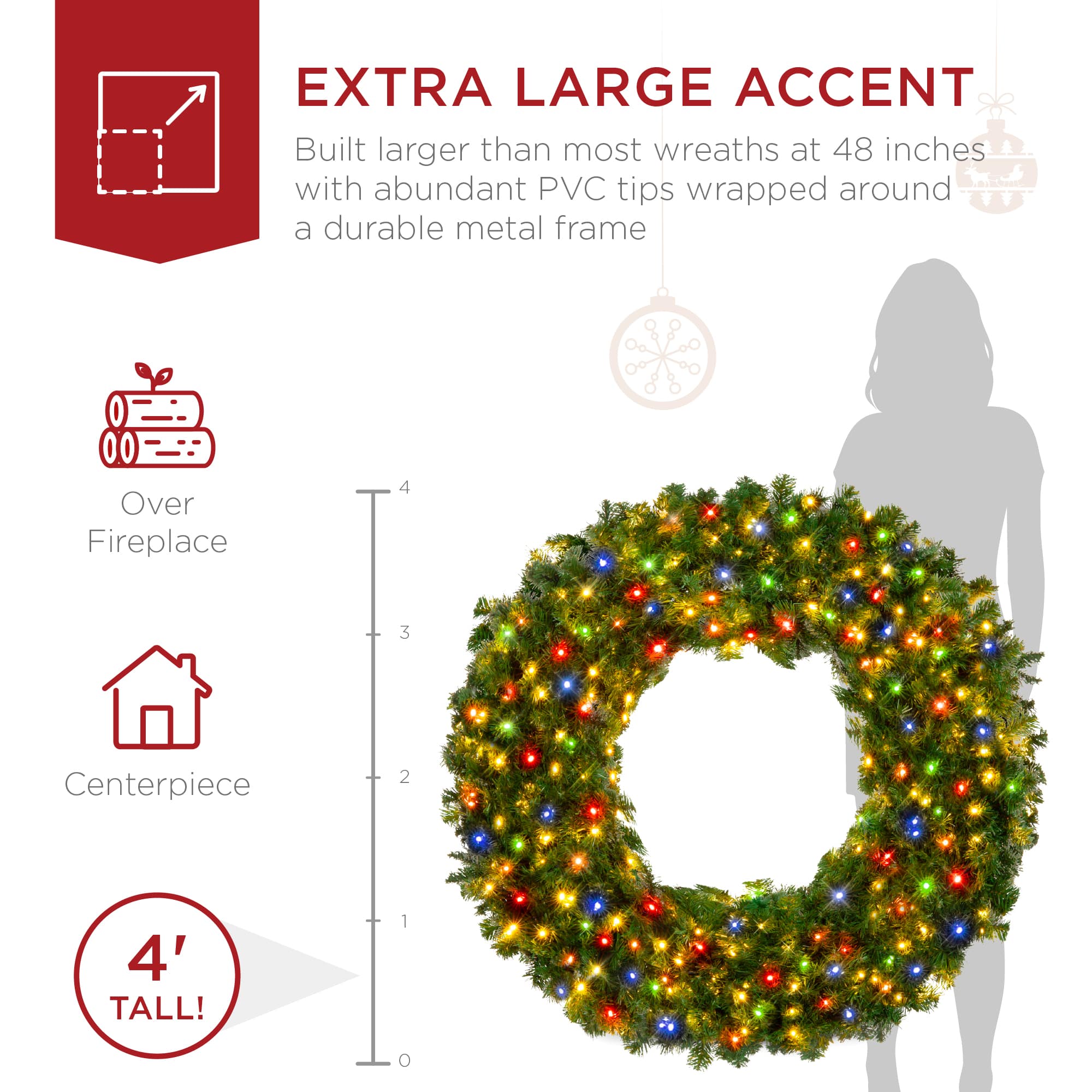 Best Choice Products SKY6948 Artificial-Christmas-Wreaths - View #4